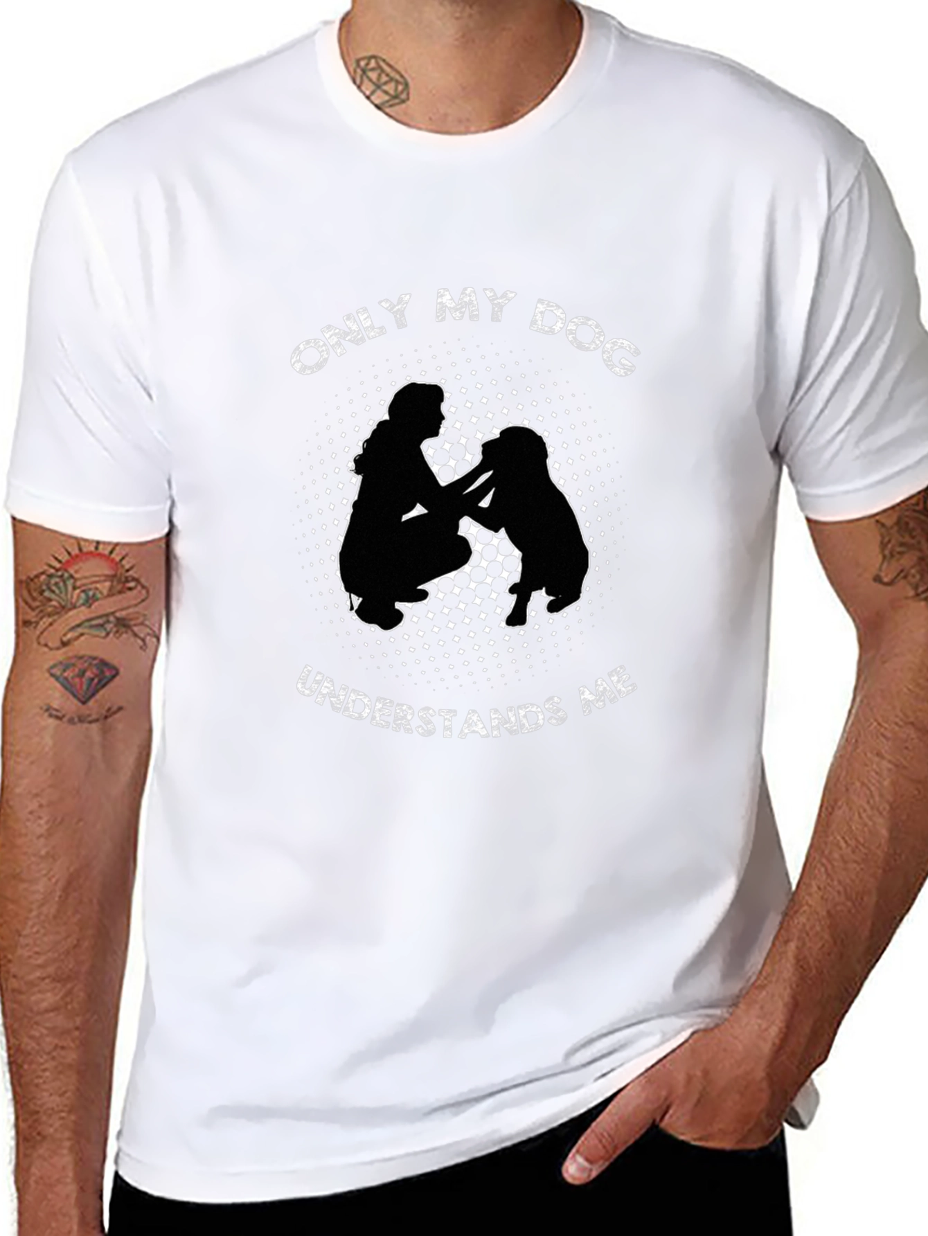 Only My Dog Understands Me Black T-Shirt