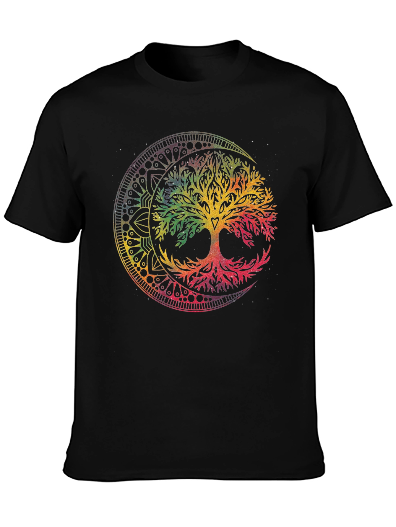 Tree of Life Mandala Graphic T-Shirt - Black