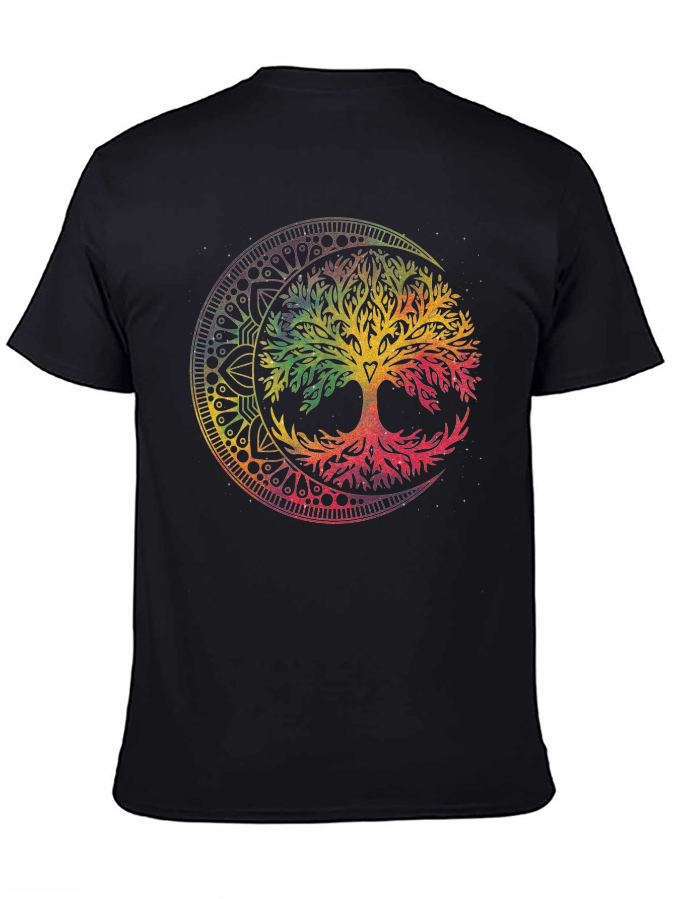 Tree of Life Mandala Graphic T-Shirt - Black