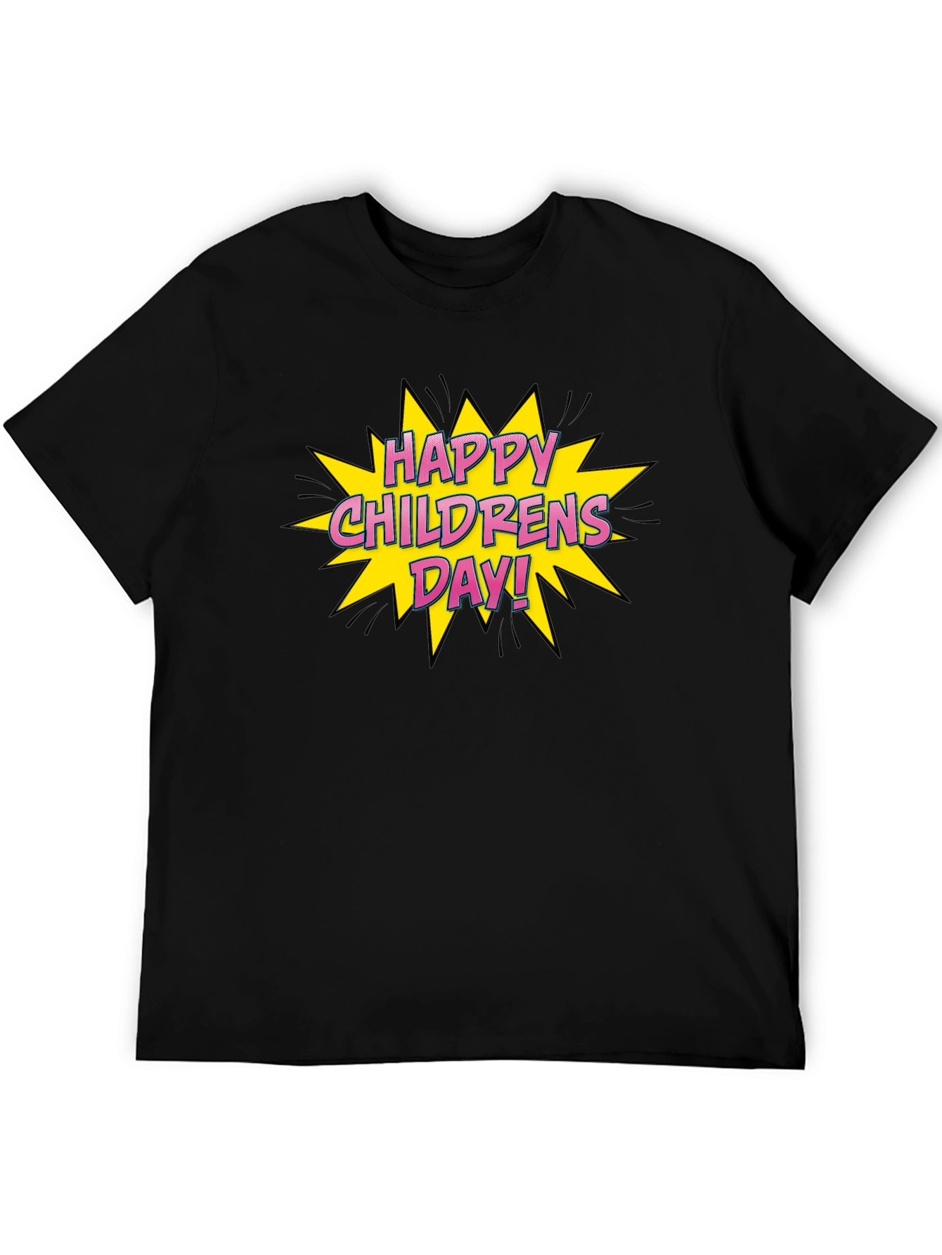 Happy Childrens Day Graphic Tee - Black