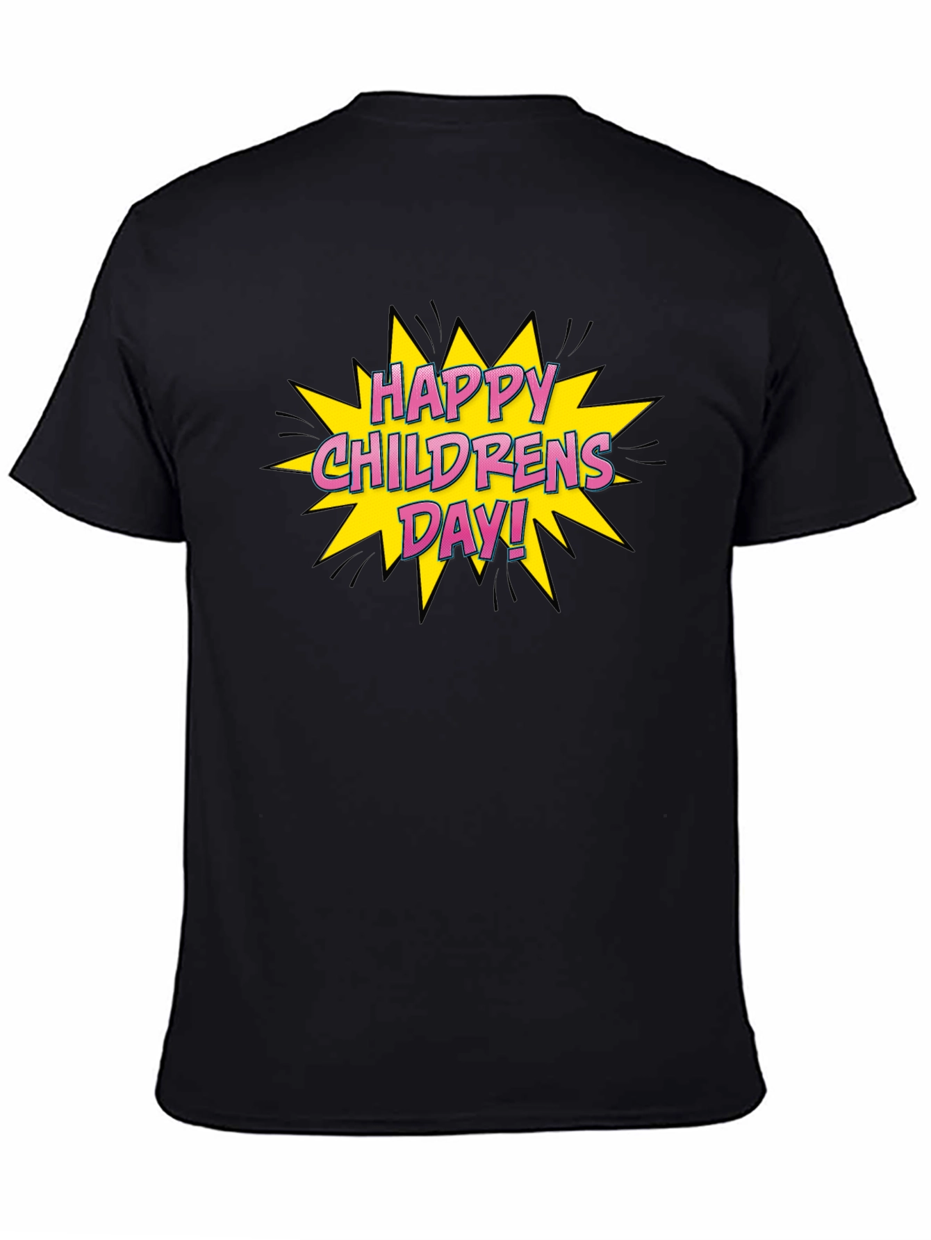 Happy Childrens Day Graphic Tee - Black