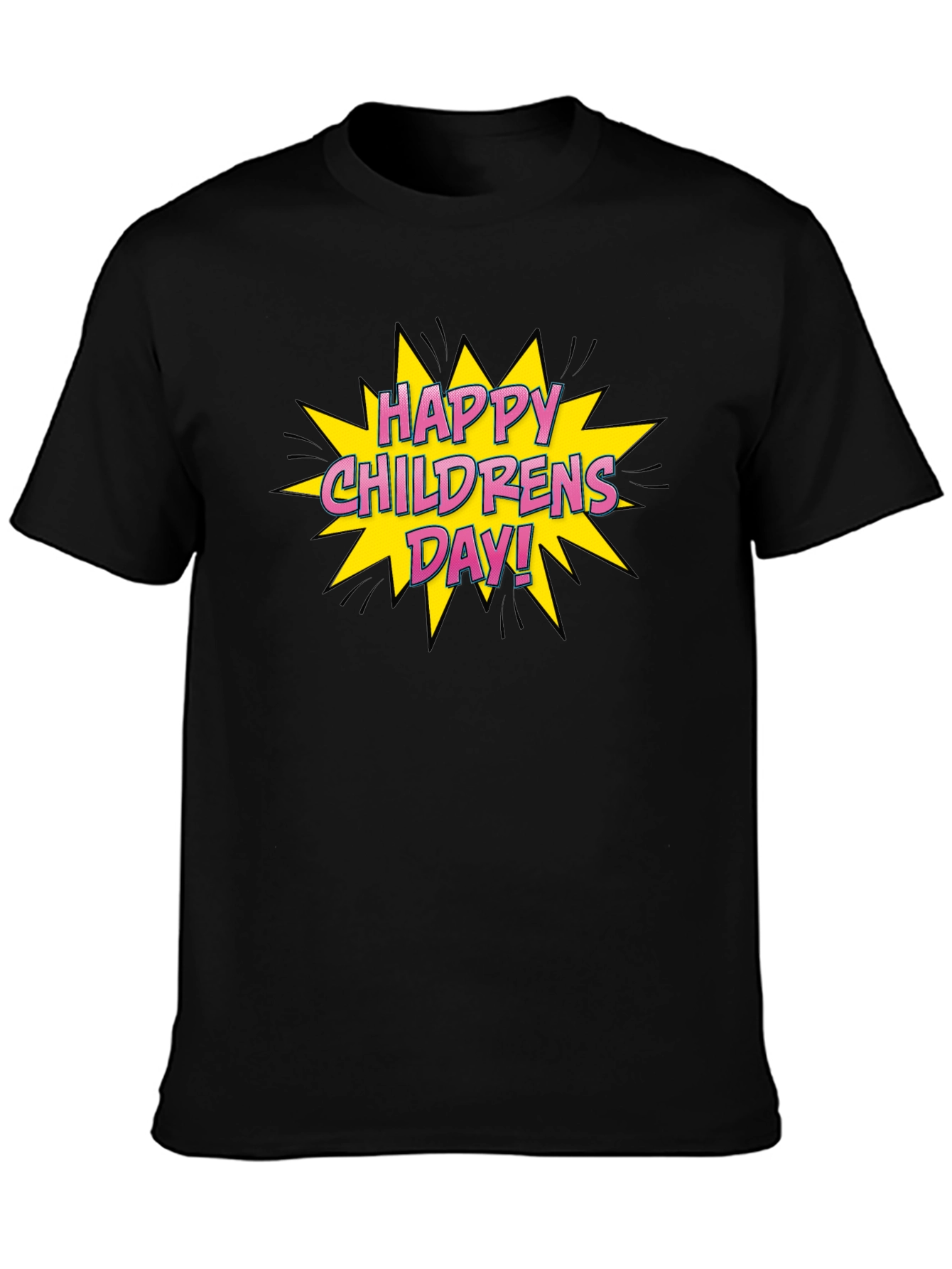 Happy Childrens Day Graphic Tee - Black