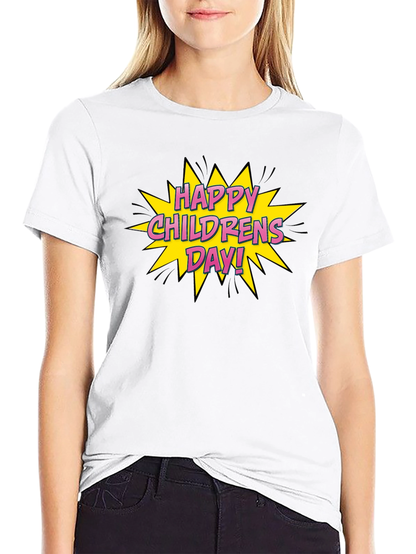 Happy Childrens Day Graphic Tee - Black