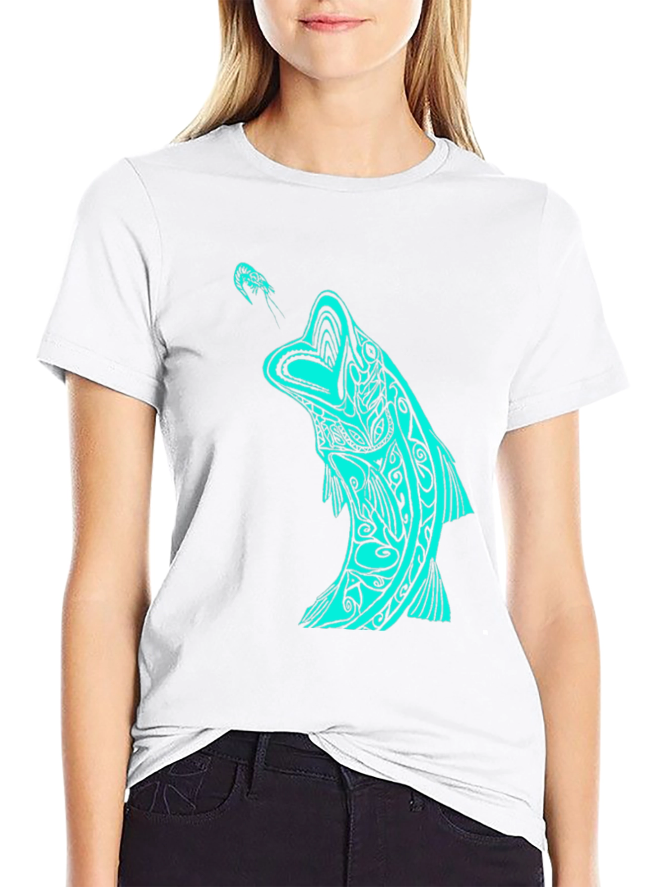 Tribal Fish Graphic Tee - Black