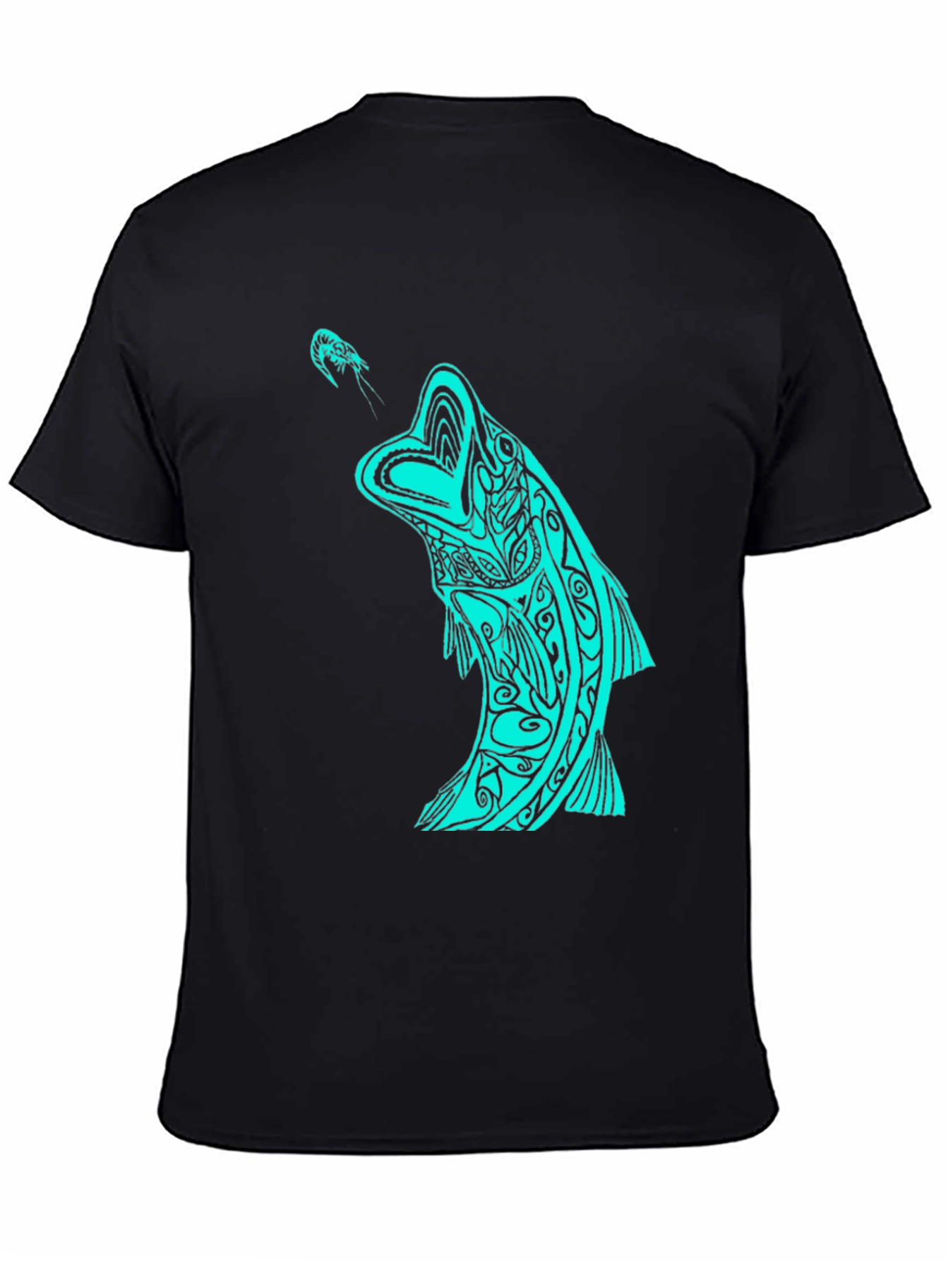 Tribal Fish Graphic Tee - Black