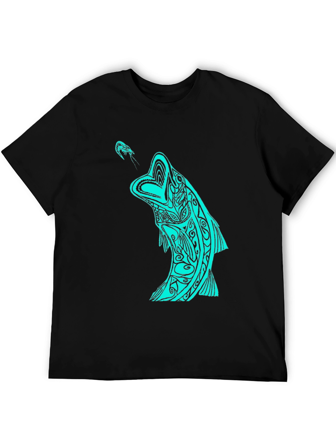 Tribal Fish Graphic Tee - Black