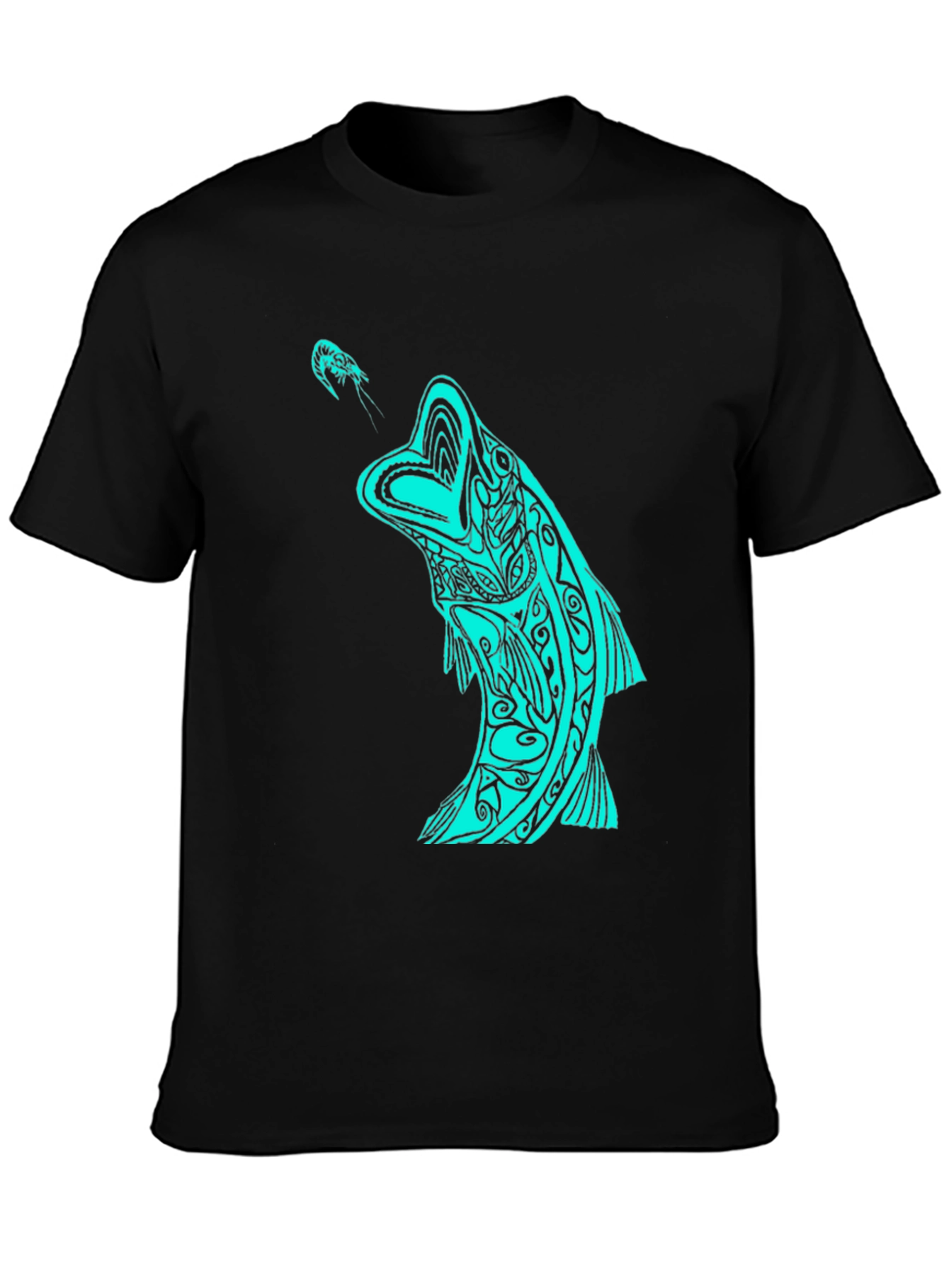 Tribal Fish Graphic Tee - Black