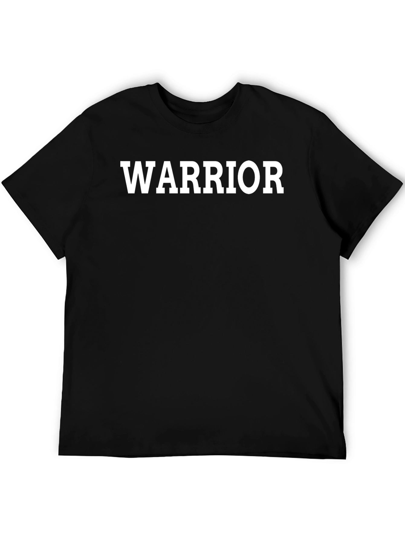 Warrior Black Cotton T-Shirt - Bold Statement Tee