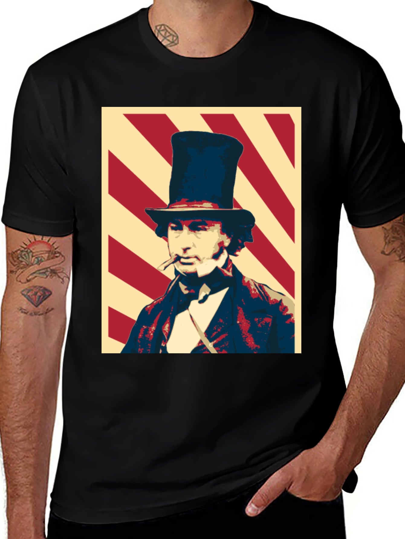 Dandy Gentleman Graphic Tee - Stylish Black T-Shirt