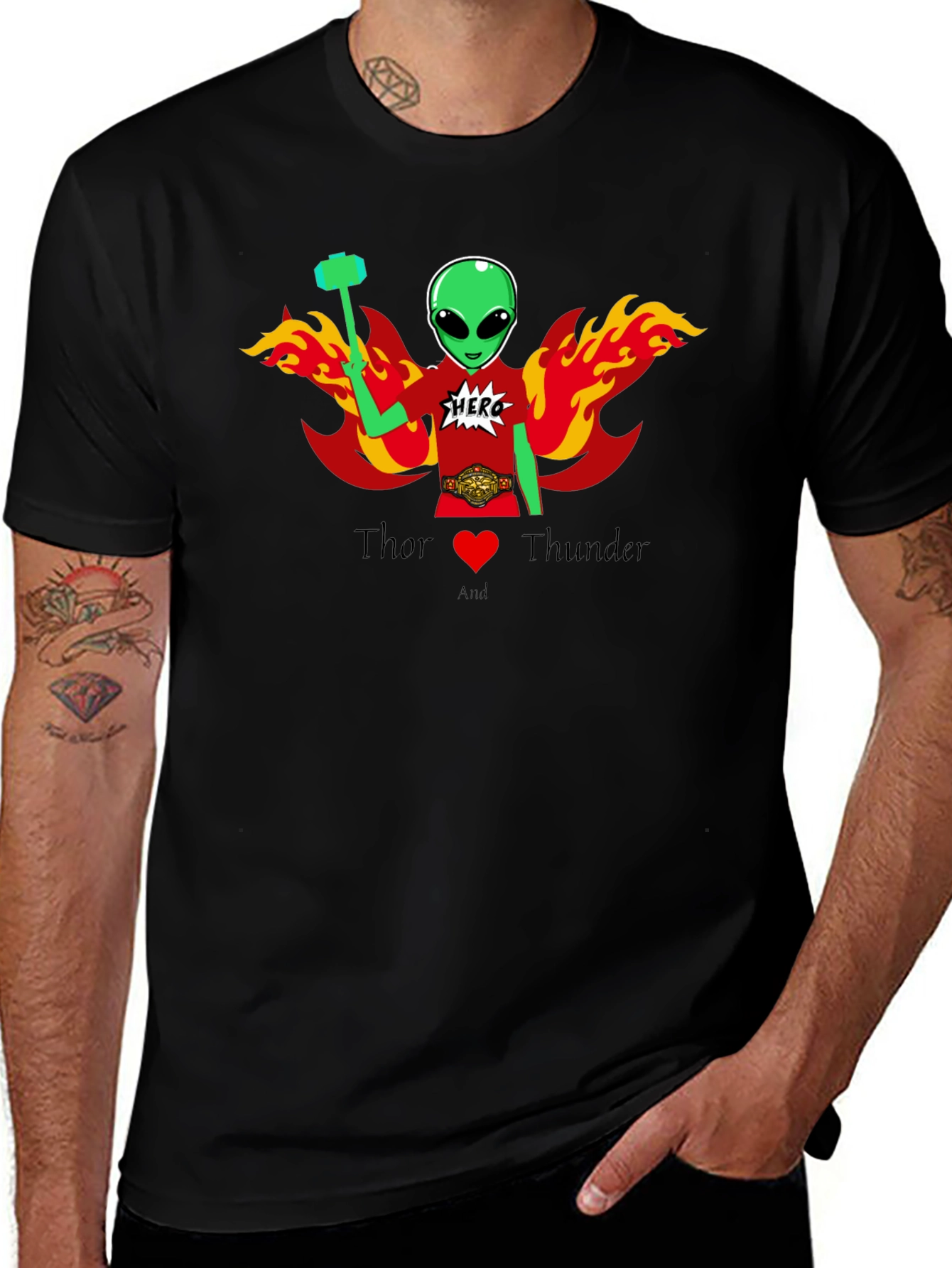 Thor Alien Superhero Graphic T-Shirt