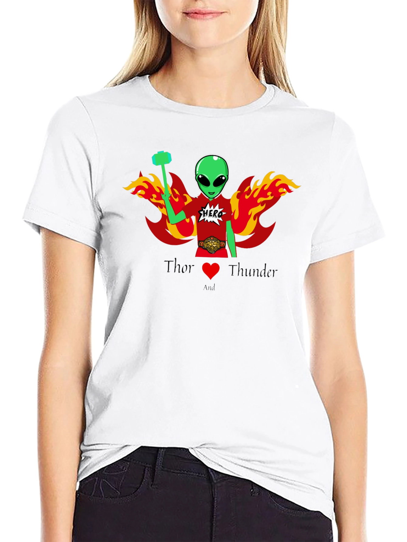 Thor Alien Superhero Graphic T-Shirt