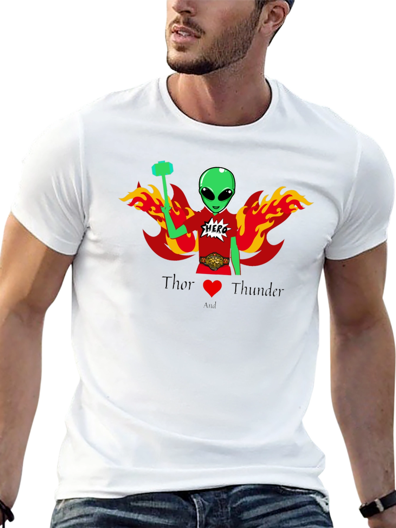 Thor Alien Superhero Graphic T-Shirt