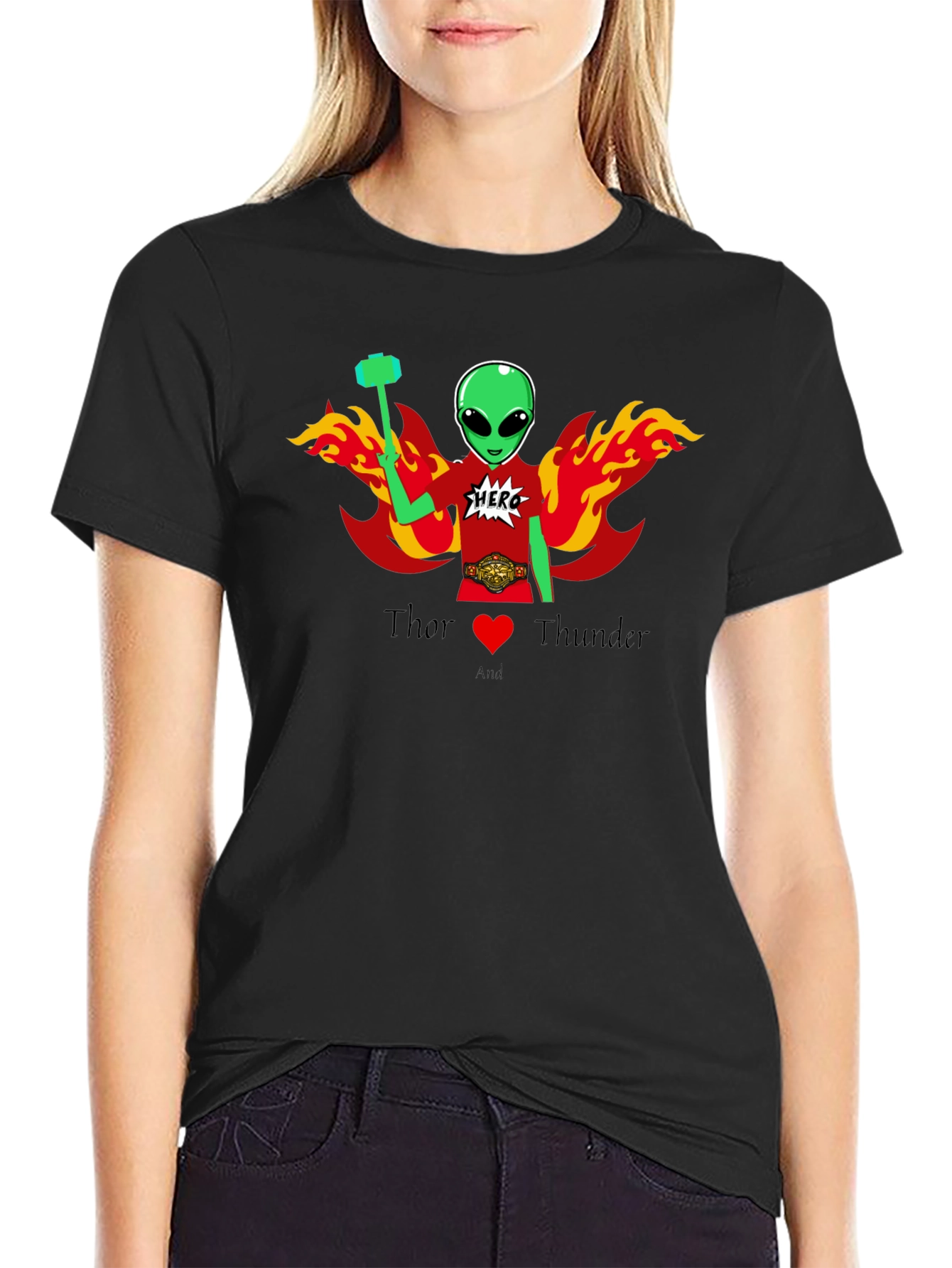 Thor Alien Superhero Graphic T-Shirt