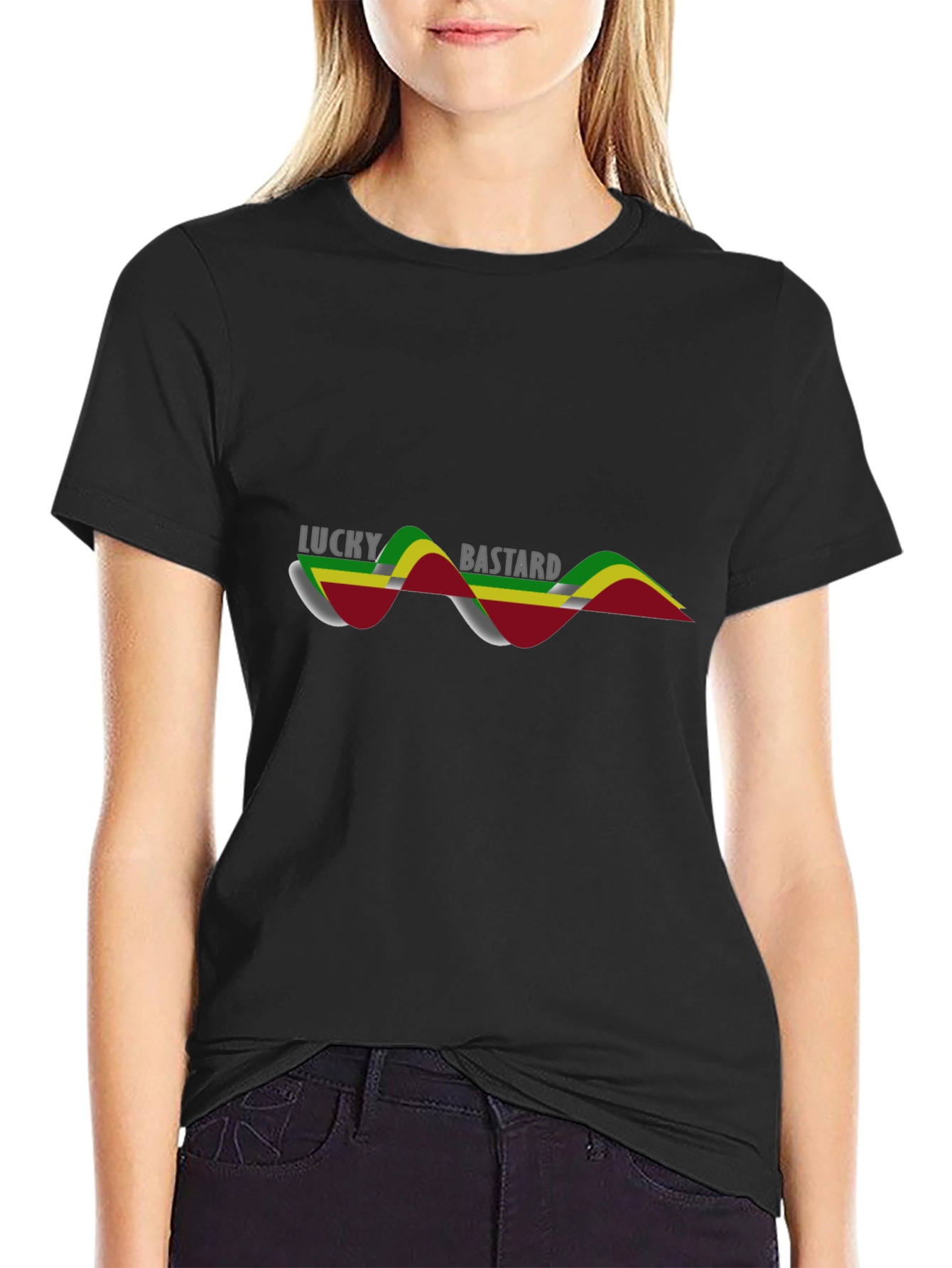 Lucky Bastard Graphic Tee - Mens Black T-Shirt