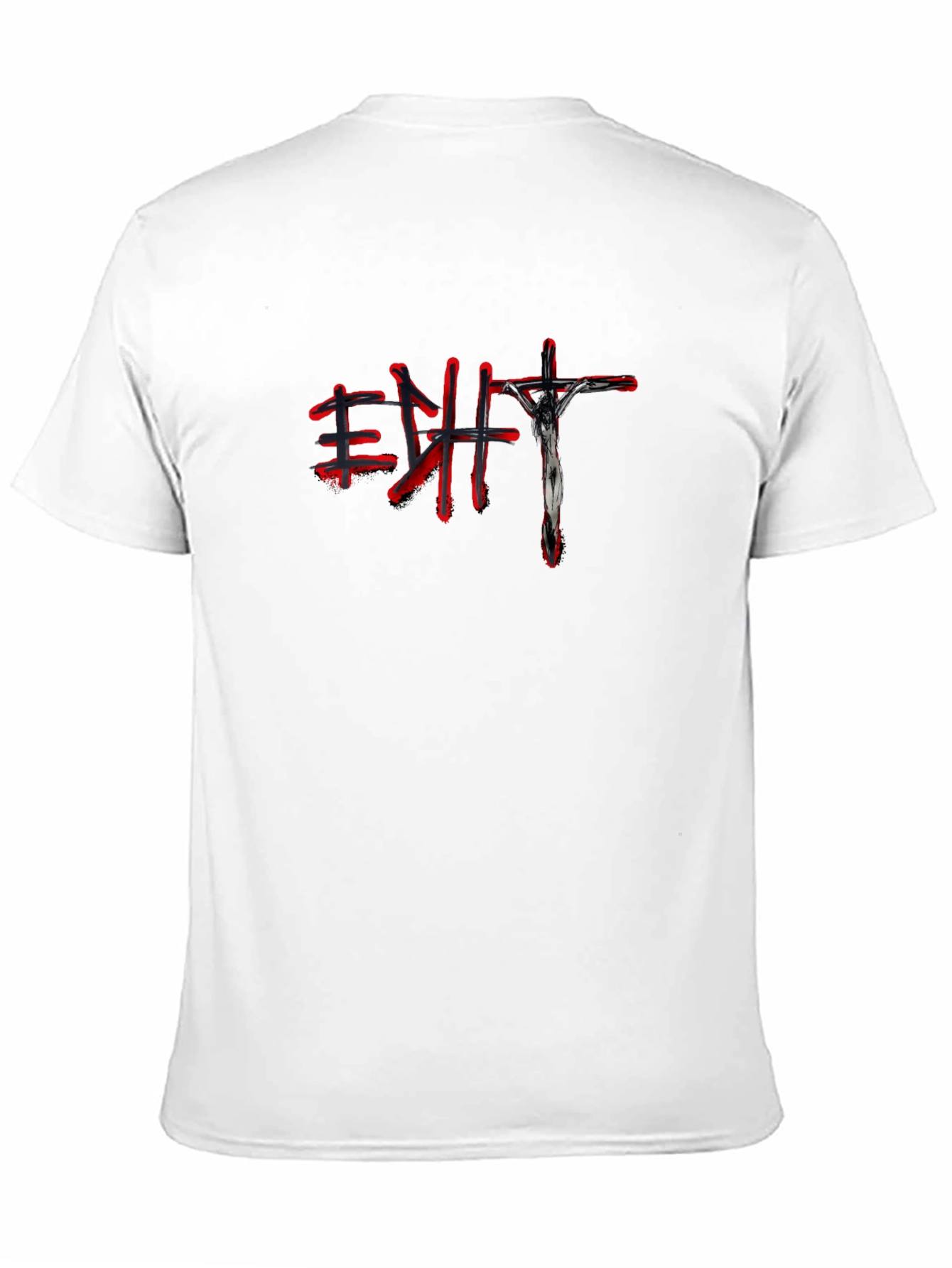 Unique Graphic Tee - Black Shirt with Red Accents