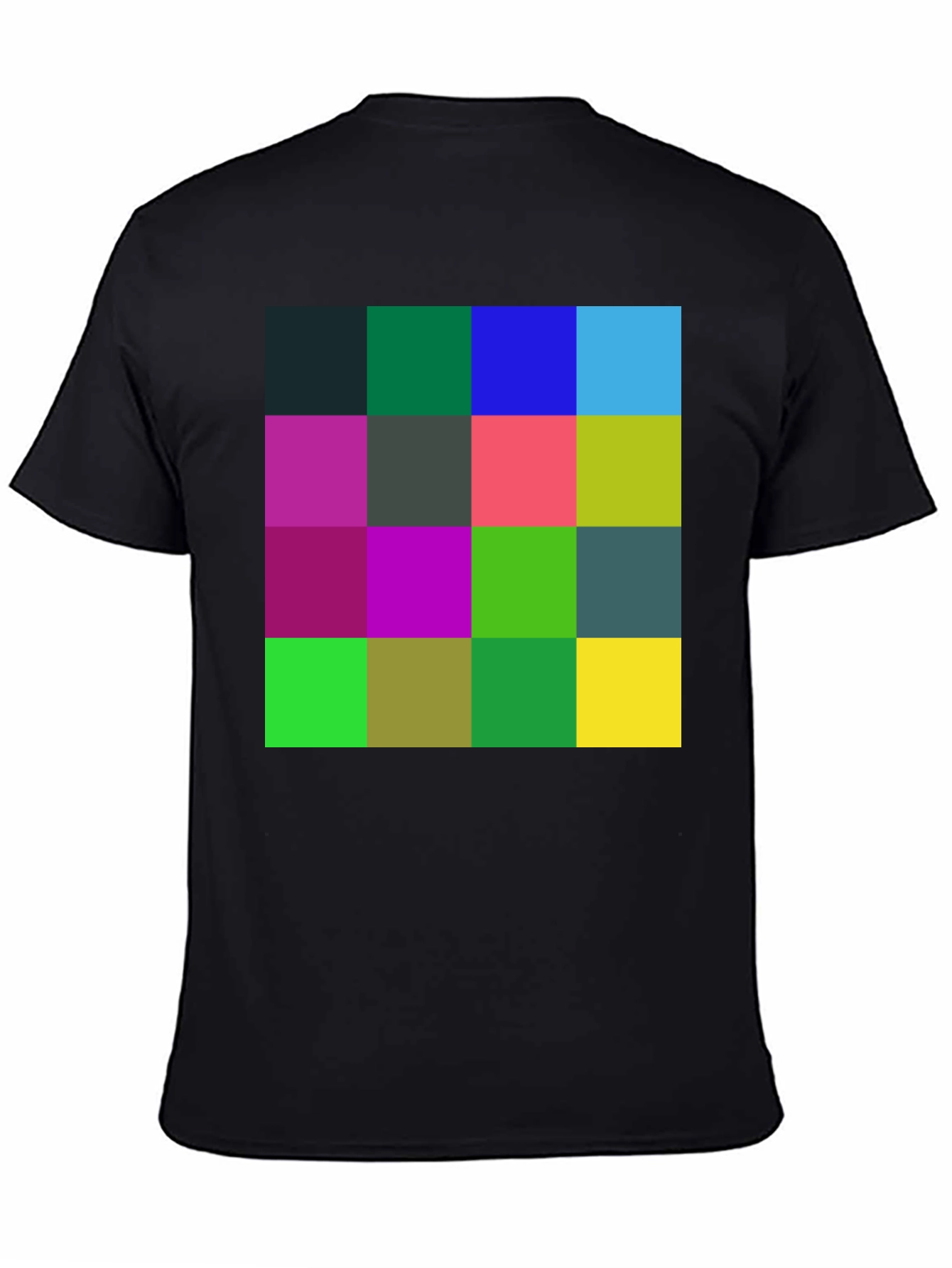 Geometric Squares Black T-Shirt - Abstract Design