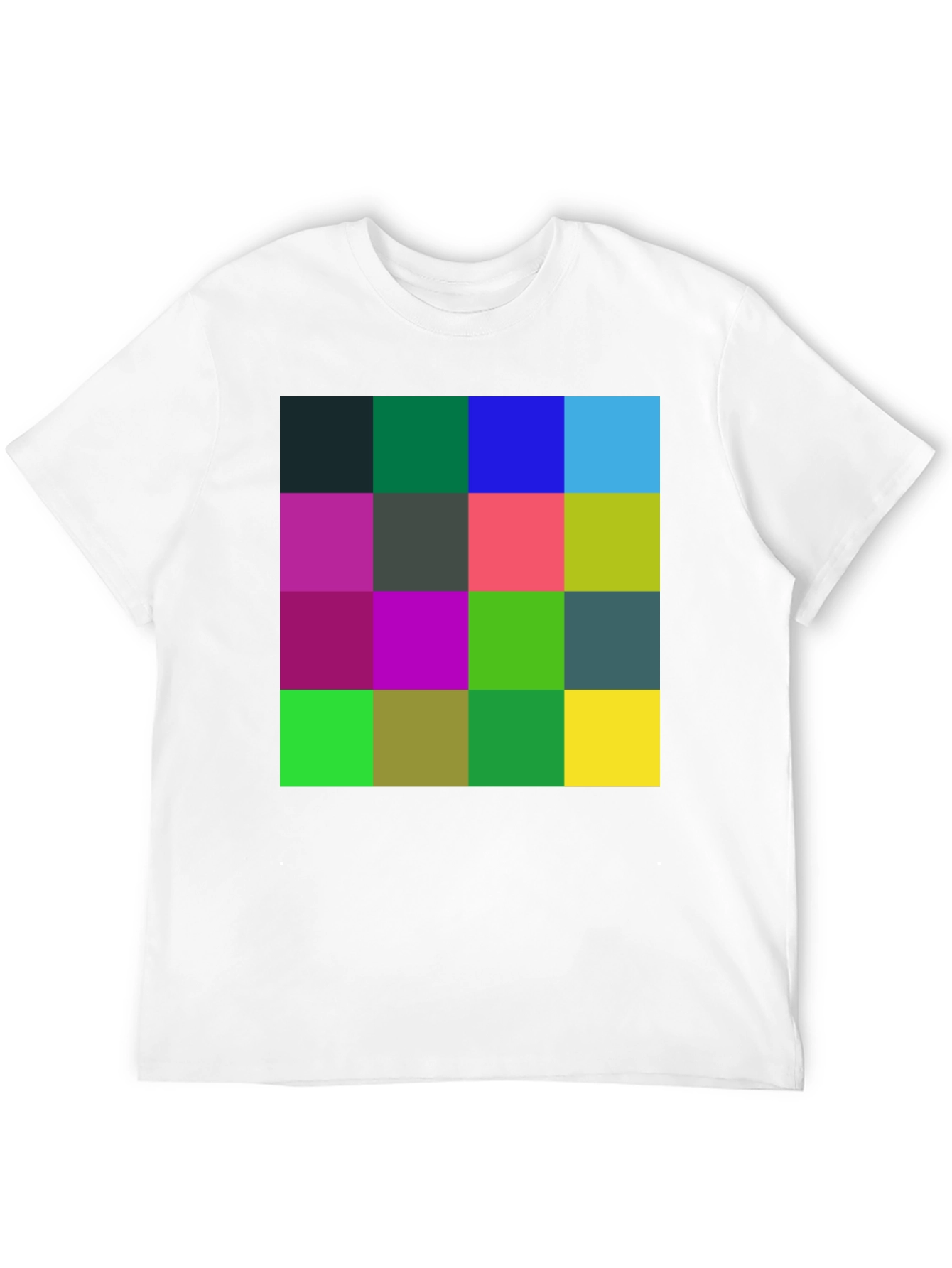 Geometric Squares Black T-Shirt - Abstract Design