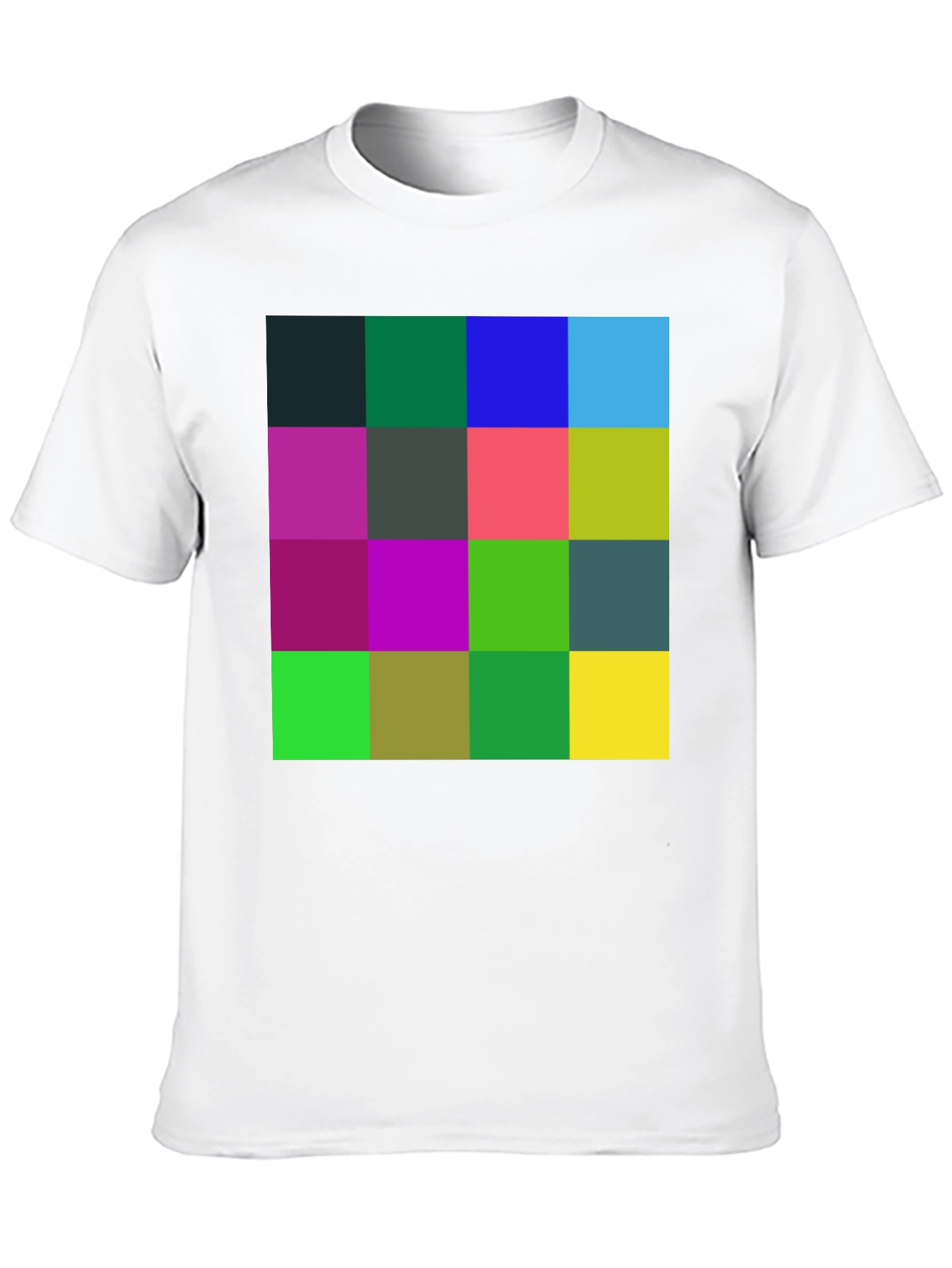 Geometric Squares Black T-Shirt - Abstract Design