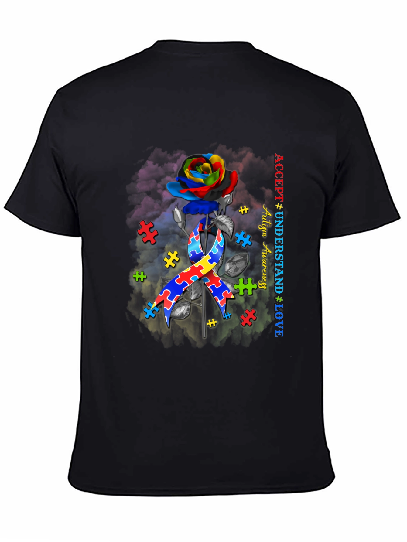 Autism Awareness Rose T-Shirt: Accept Understand Love