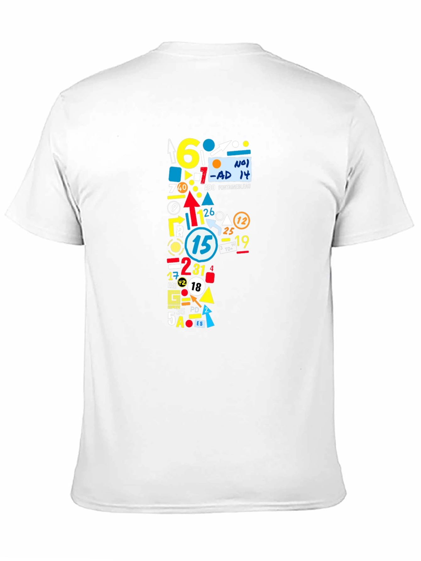 Abstract Number Graphic Tee - Mens Black T-Shirt