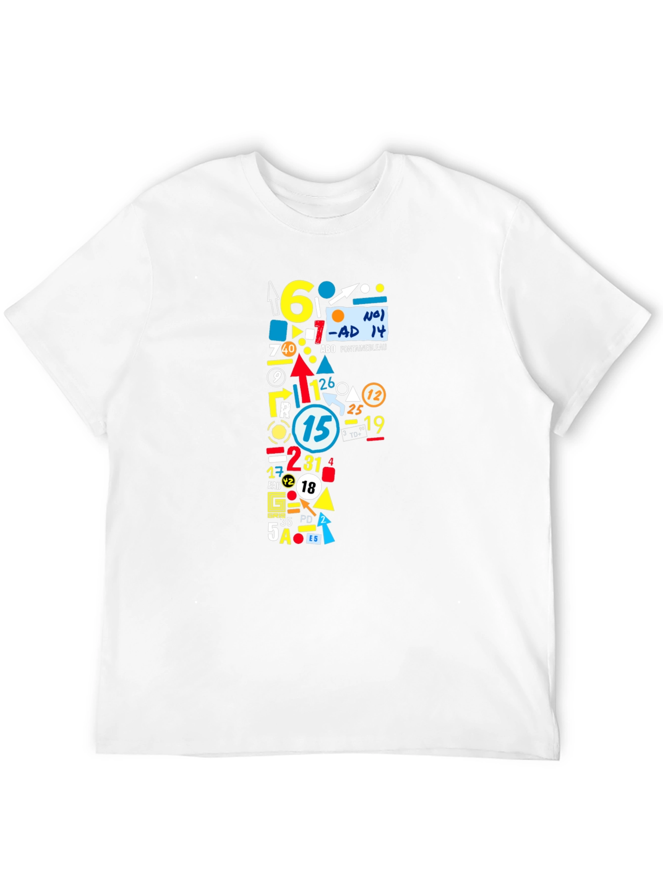 Abstract Number Graphic Tee - Mens Black T-Shirt