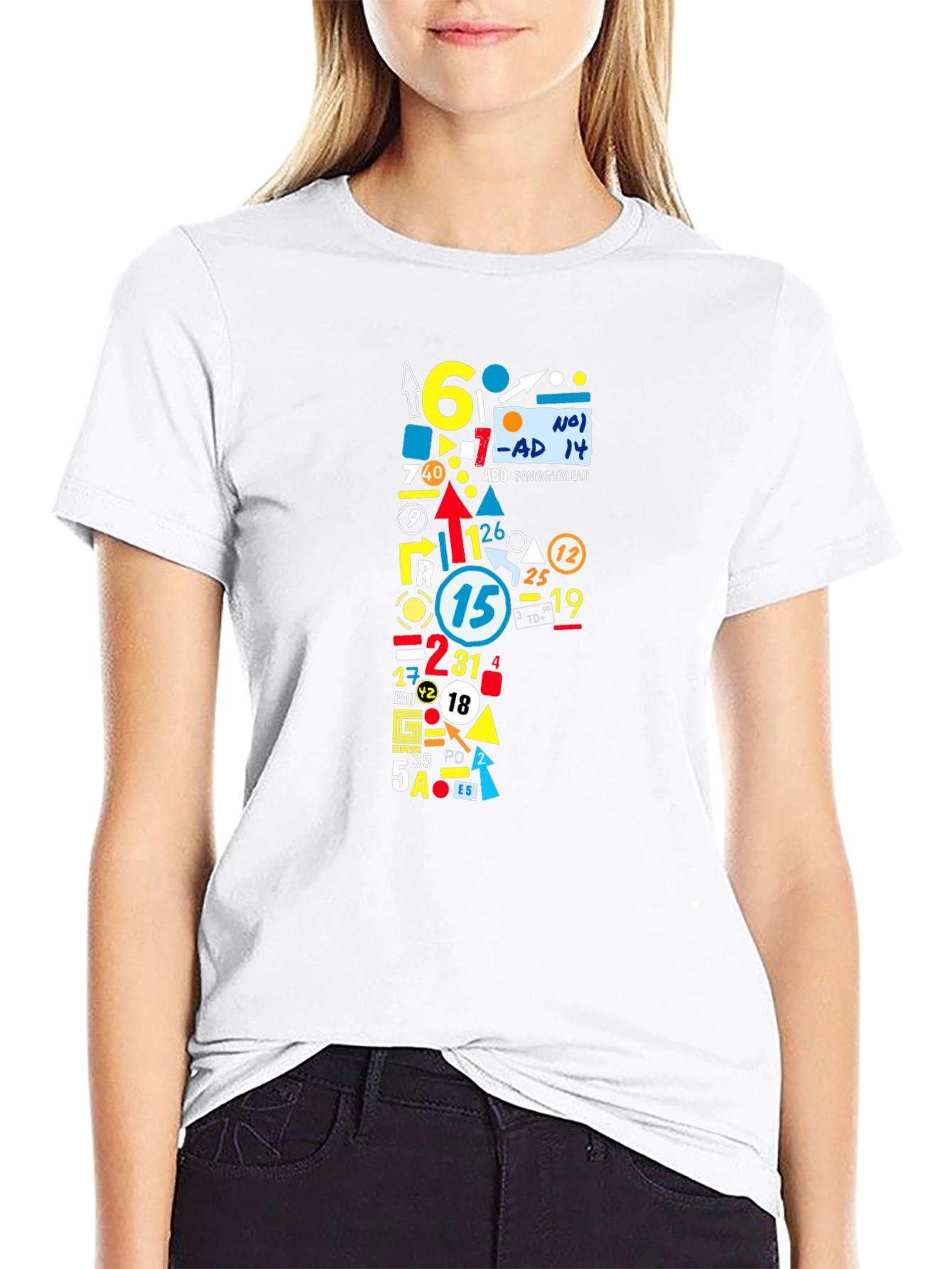 Abstract Number Graphic Tee - Mens Black T-Shirt