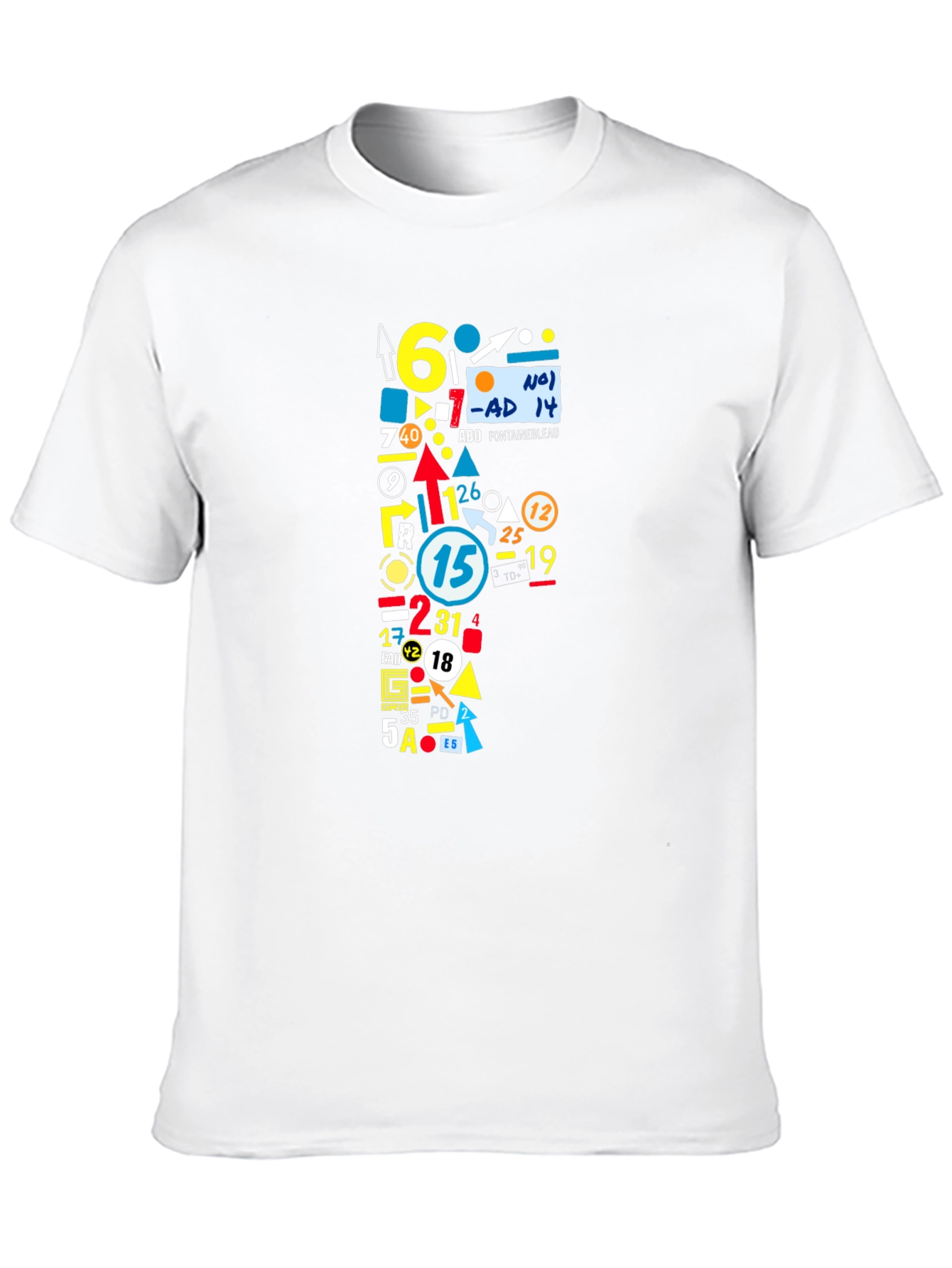 Abstract Number Graphic Tee - Mens Black T-Shirt