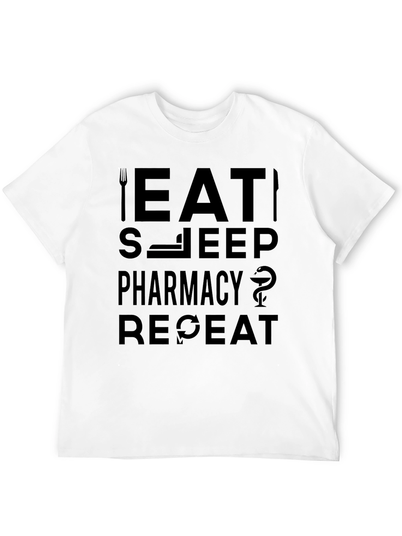 Eat Sleep Pharmacy Repeat Black T-Shirt