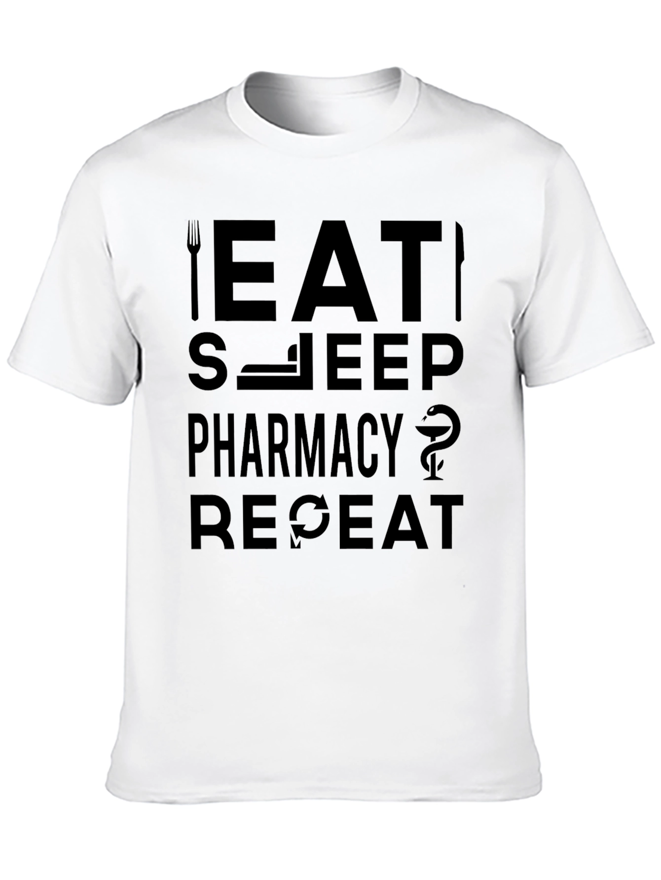 Eat Sleep Pharmacy Repeat Black T-Shirt