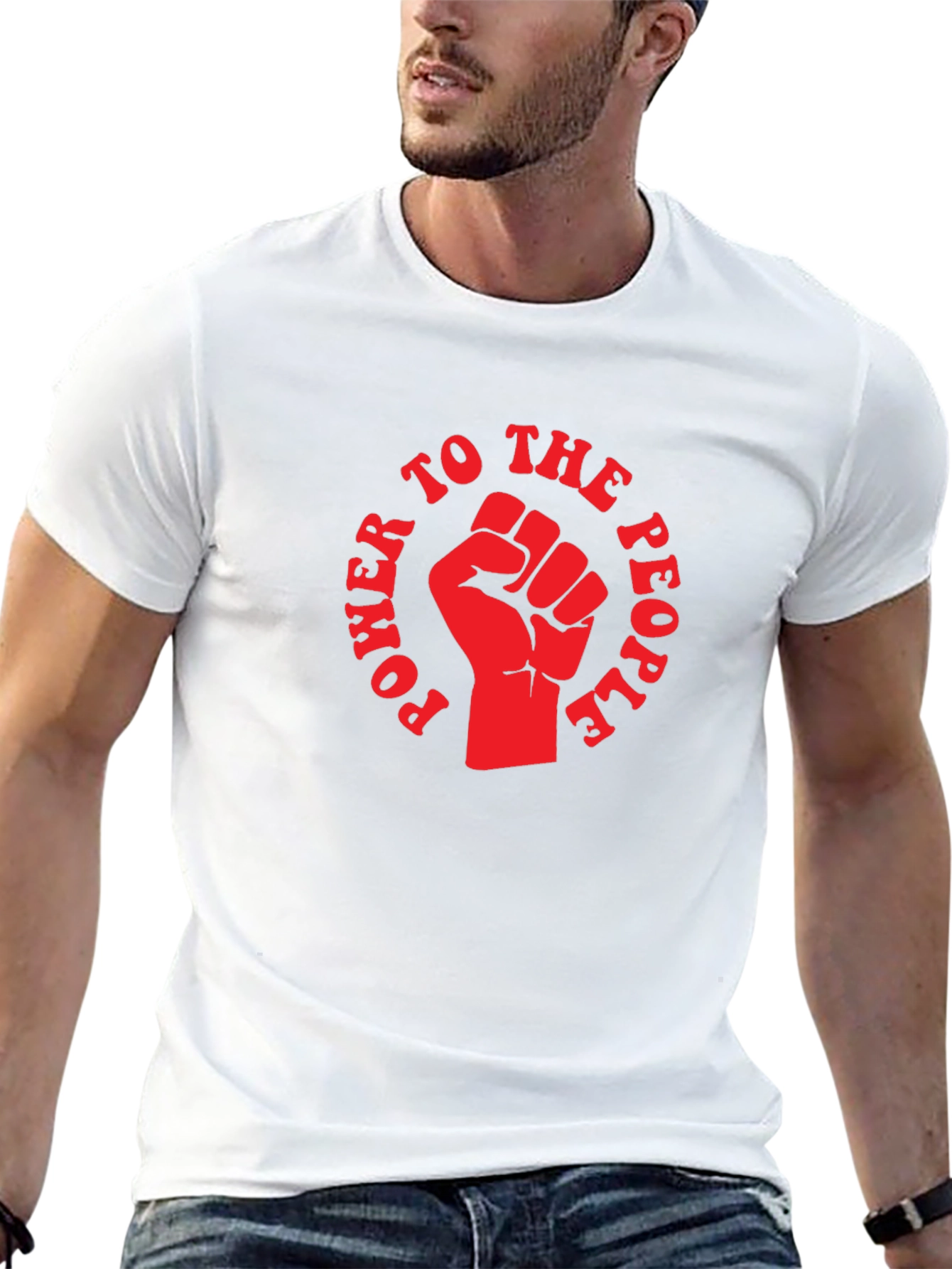 Power to the People Fist Graphic T-Shirt - Black