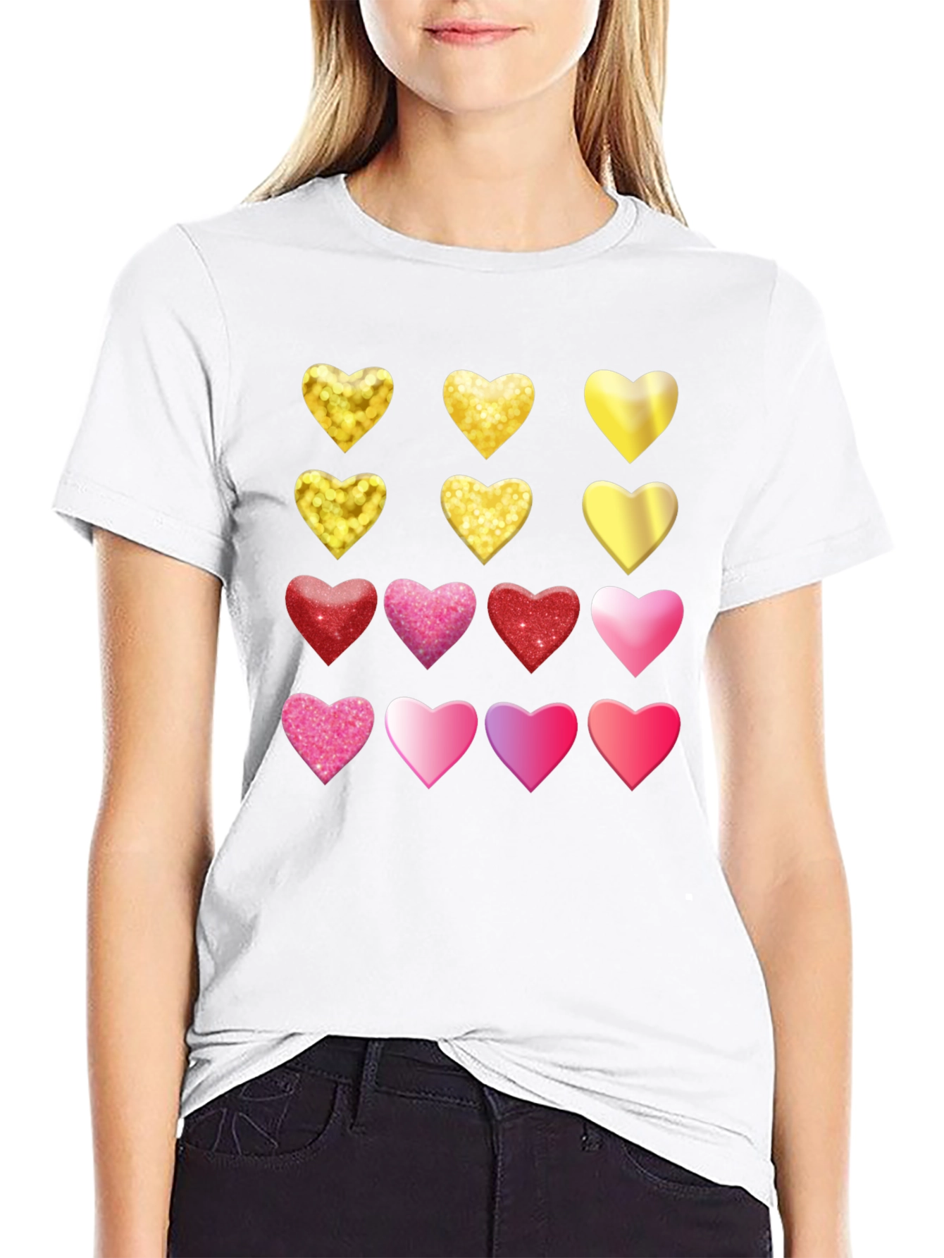 Heart Pattern Tee - Love & Sparkle Style
