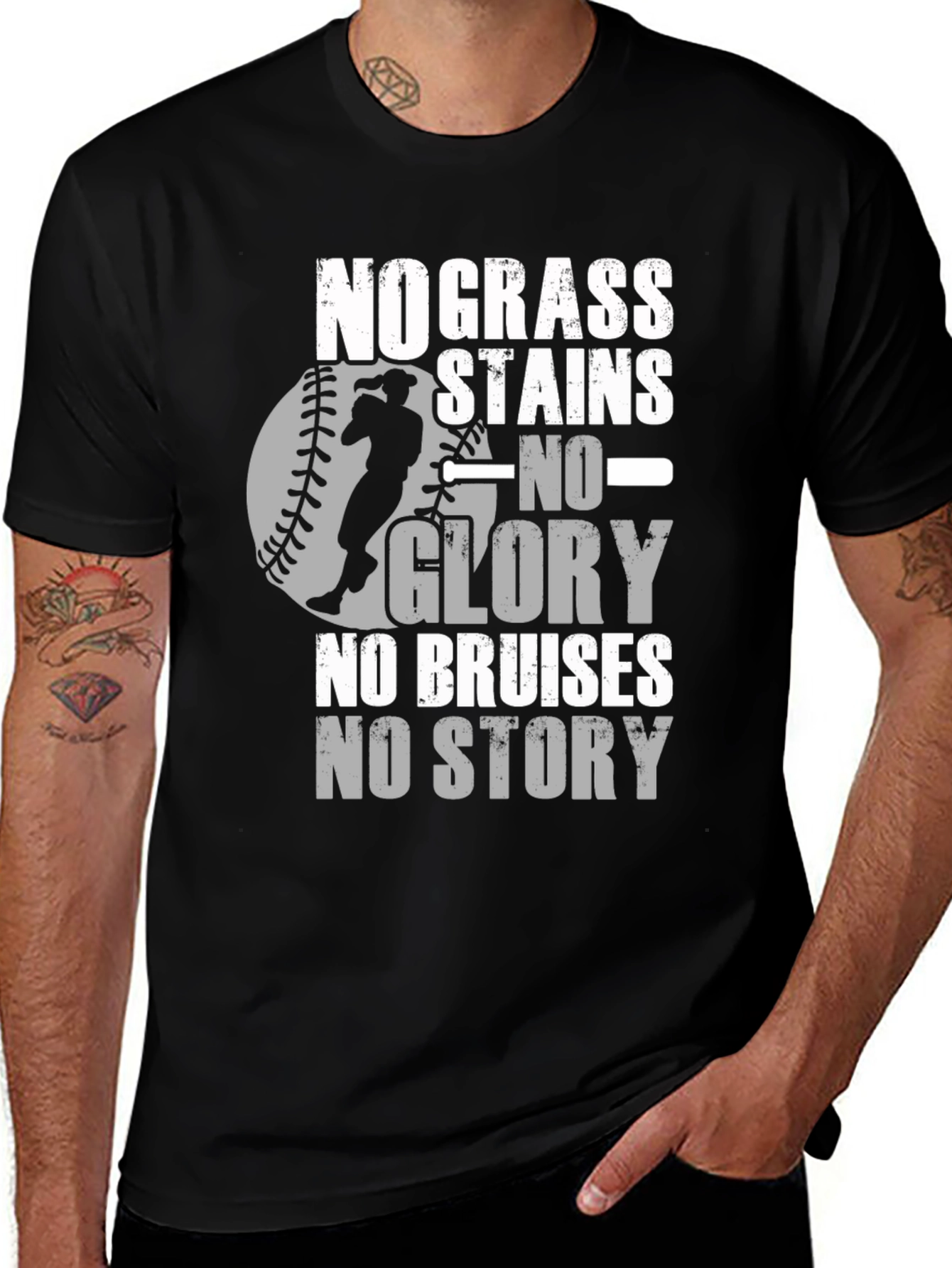 No Grass Stains T-Shirt Baseball Softball Shirt