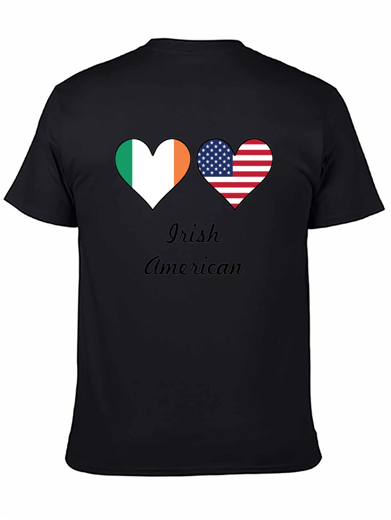 Irish American Pride T-Shirt | Dual Flag Heart Design