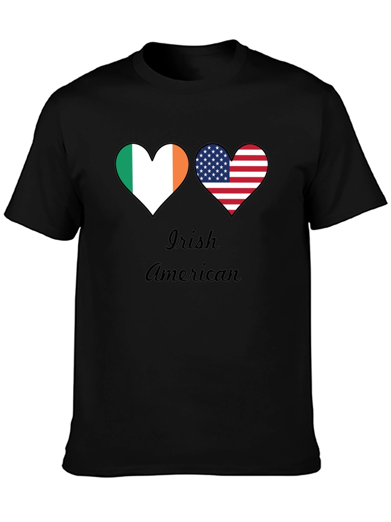 Irish American Pride T-Shirt | Dual Flag Heart Design