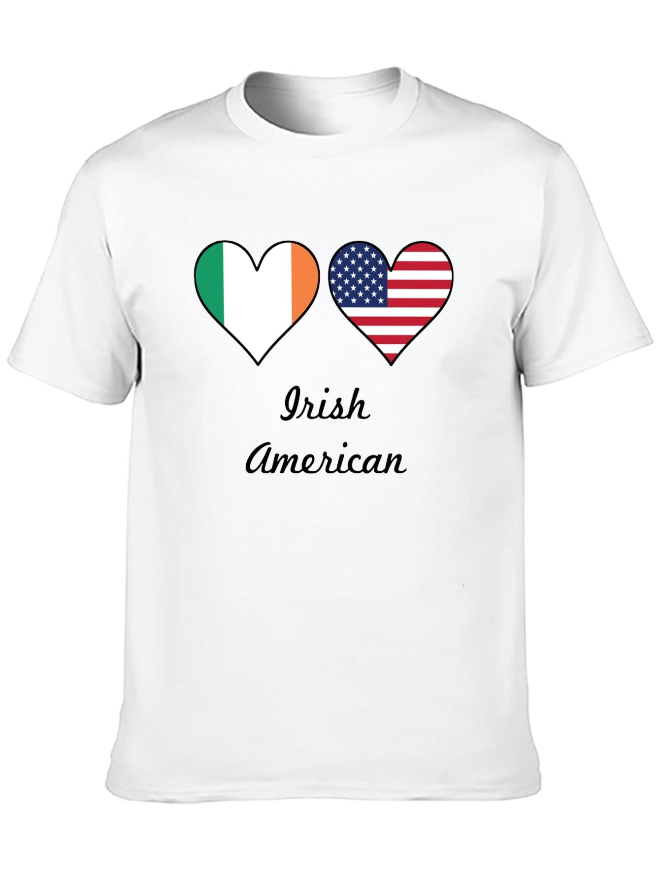 Irish American Pride T-Shirt | Dual Flag Heart Design