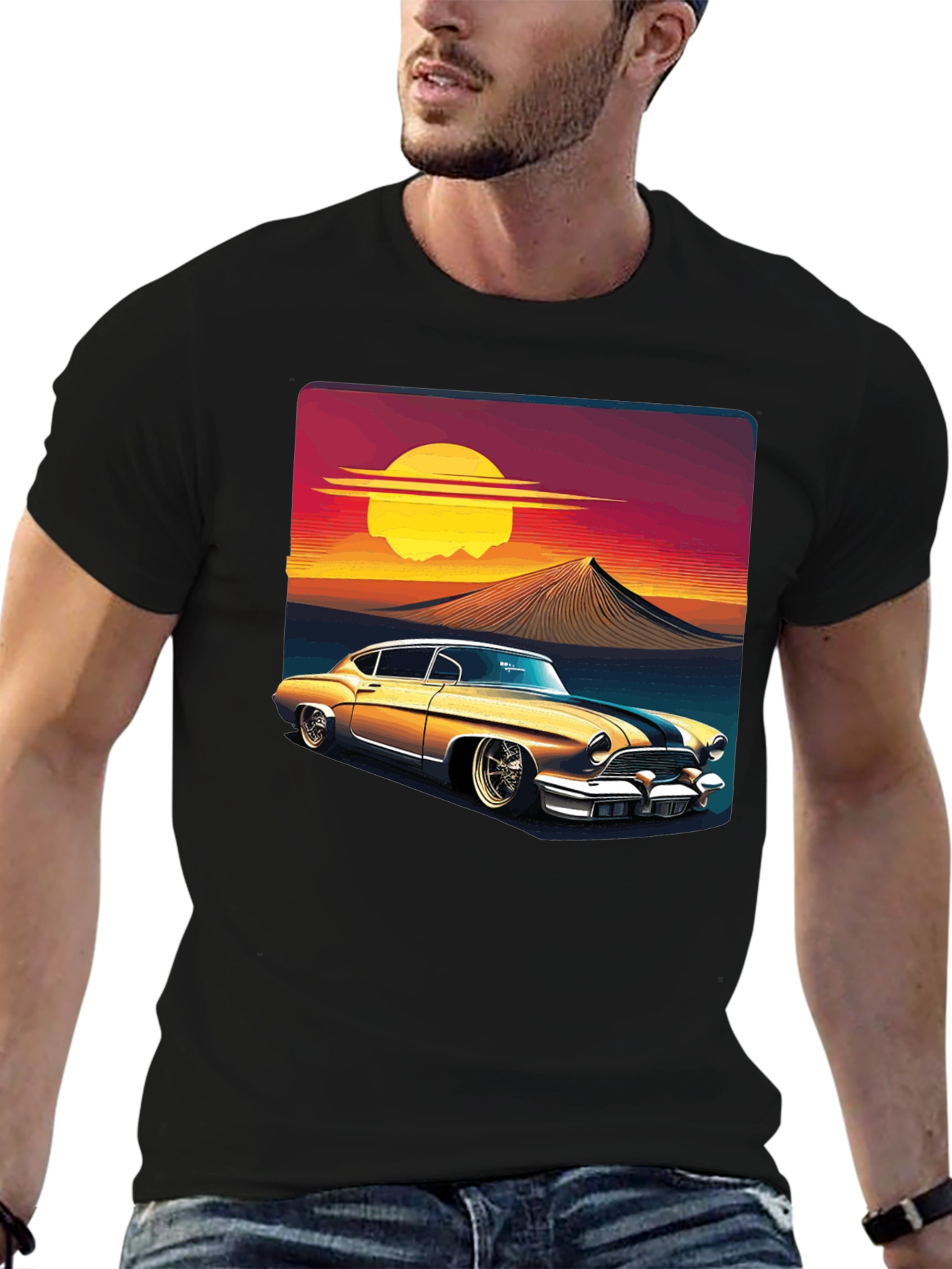 Sunset Ride Black Graphic Tee