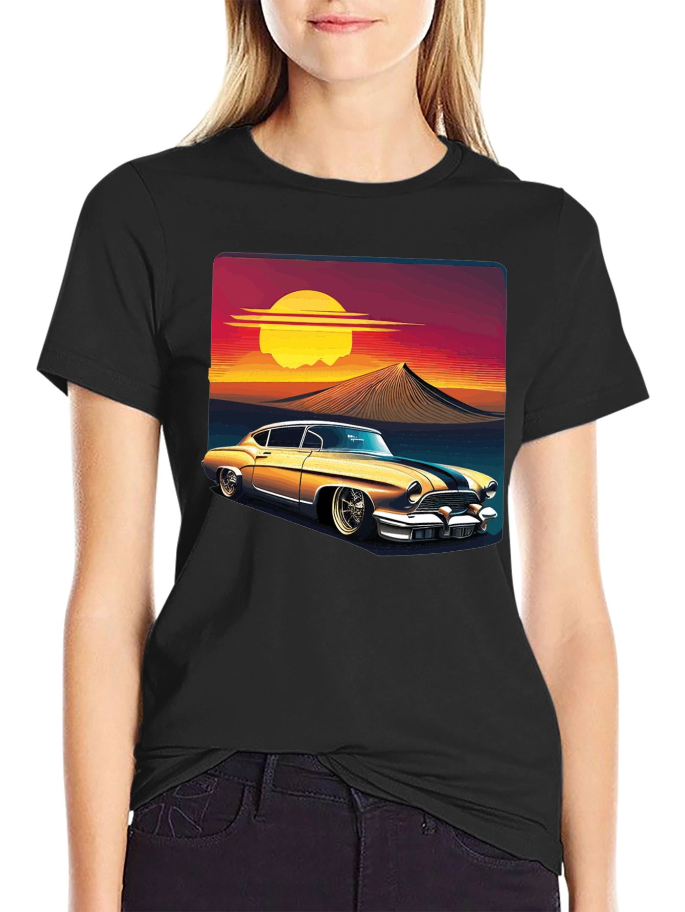 Sunset Ride Black Graphic Tee