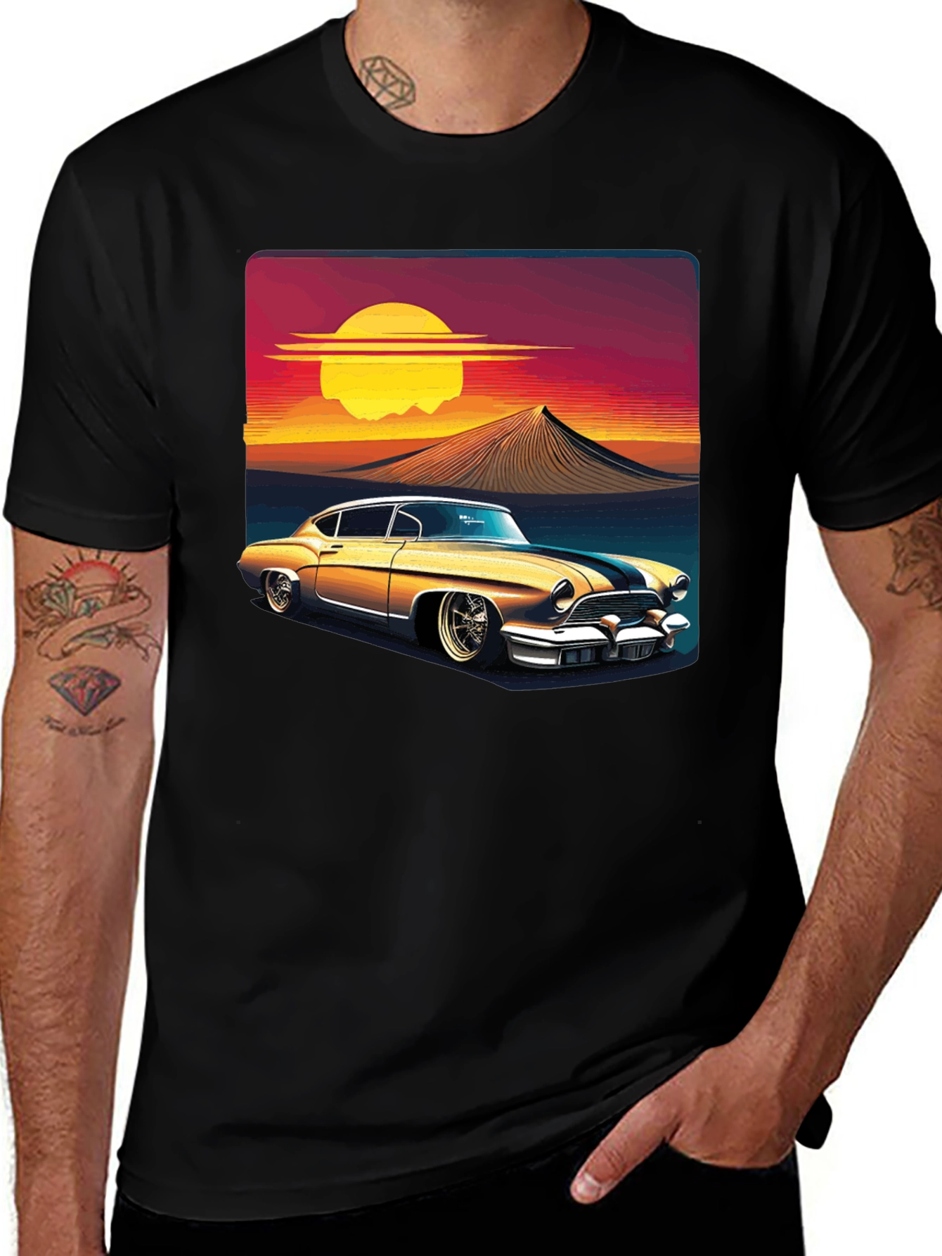 Sunset Ride Black Graphic Tee