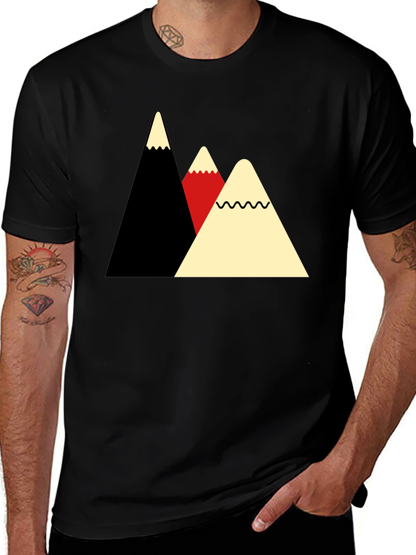 Mountain Peak Graphic Tee - Black Unisex T-Shirt
