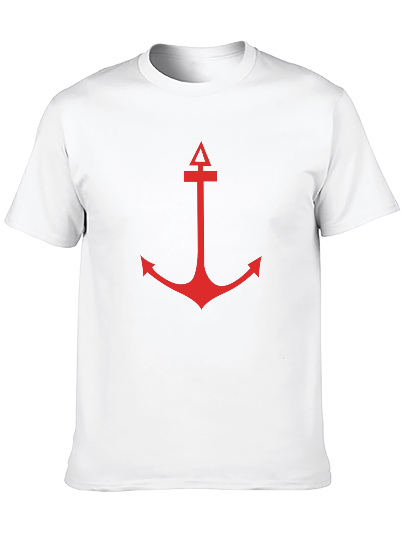 Mens Black T-Shirt with Red Anchor Graphic