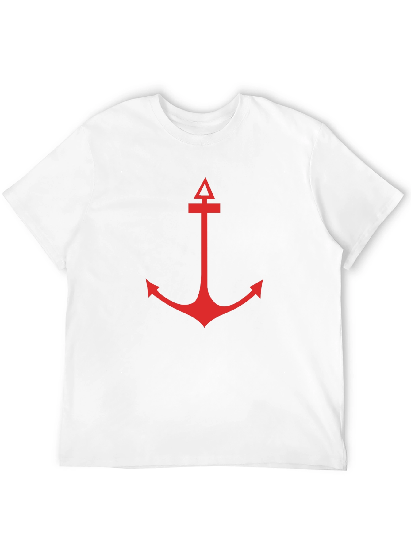 Mens Black T-Shirt with Red Anchor Graphic