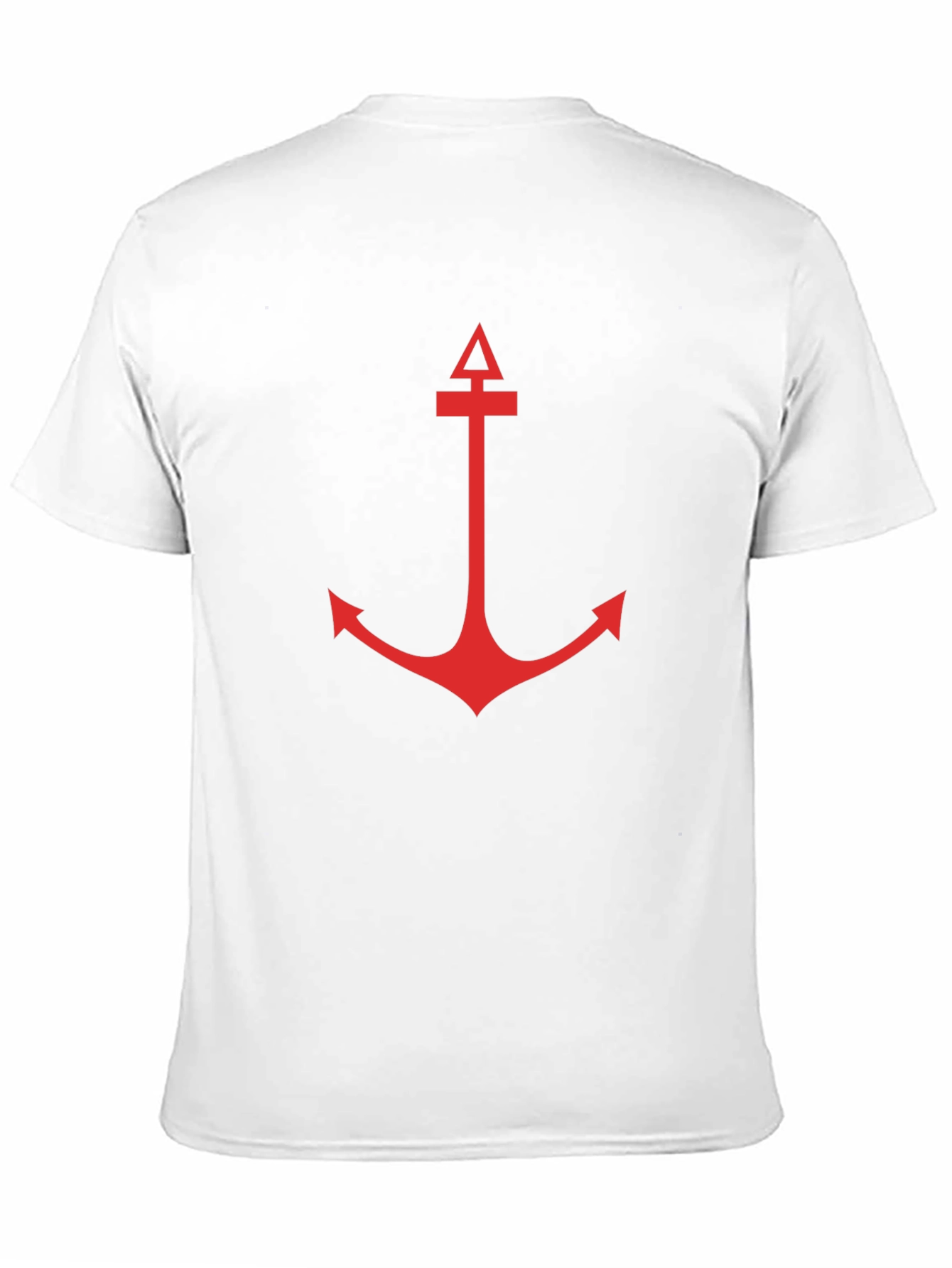 Mens Black T-Shirt with Red Anchor Graphic