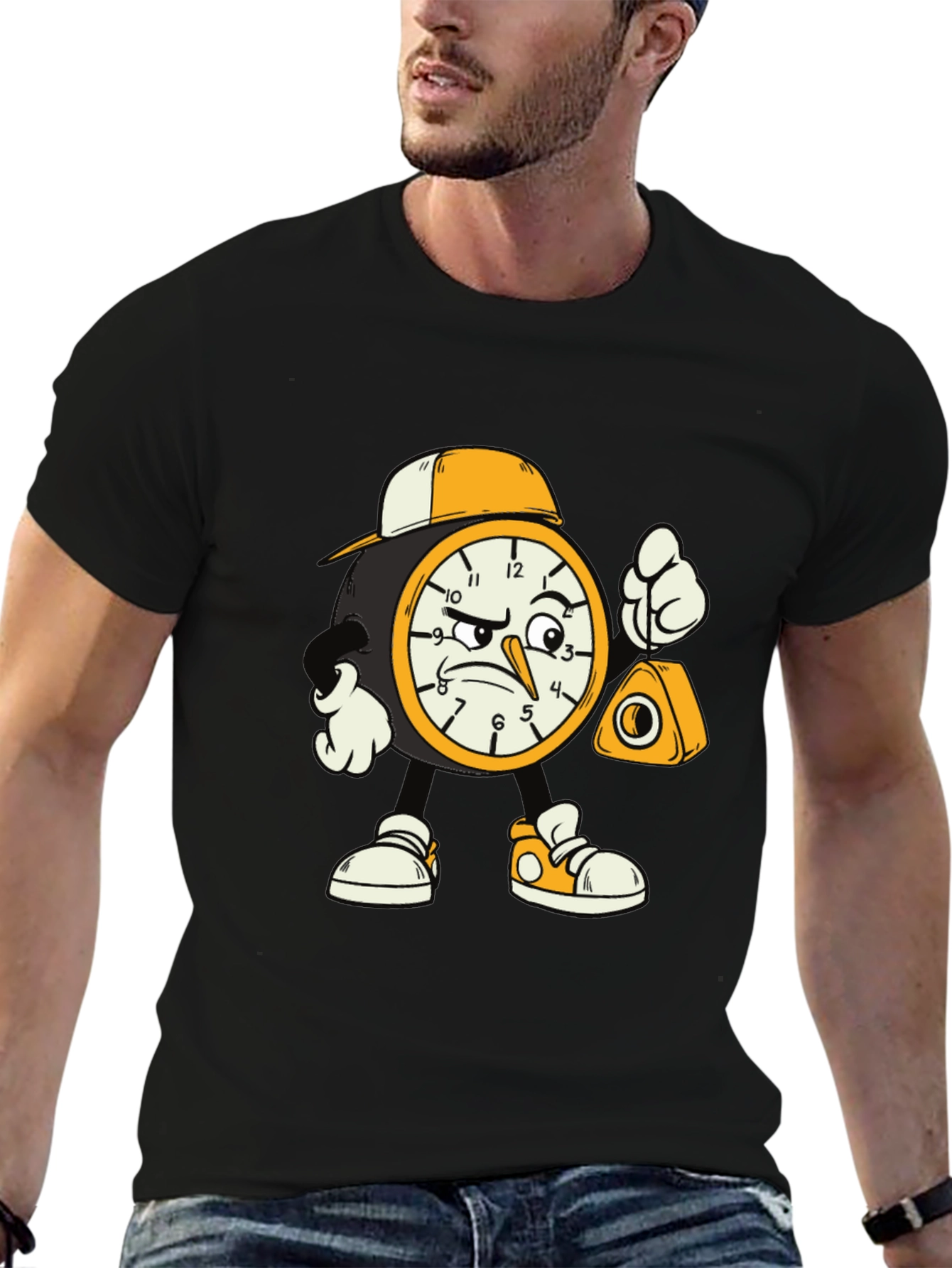 Cartoon Clock Graphic Tee