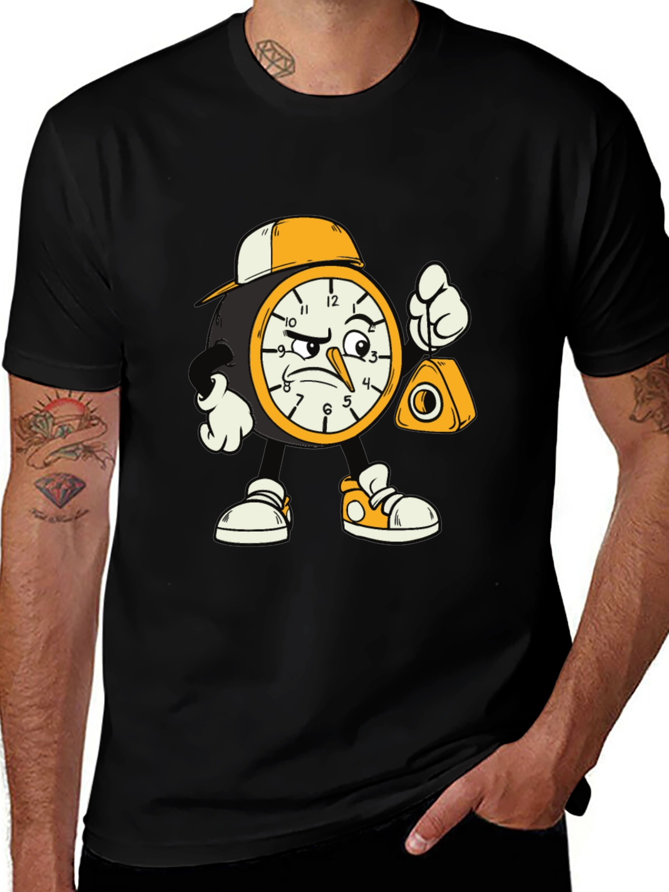Cartoon Clock Graphic Tee