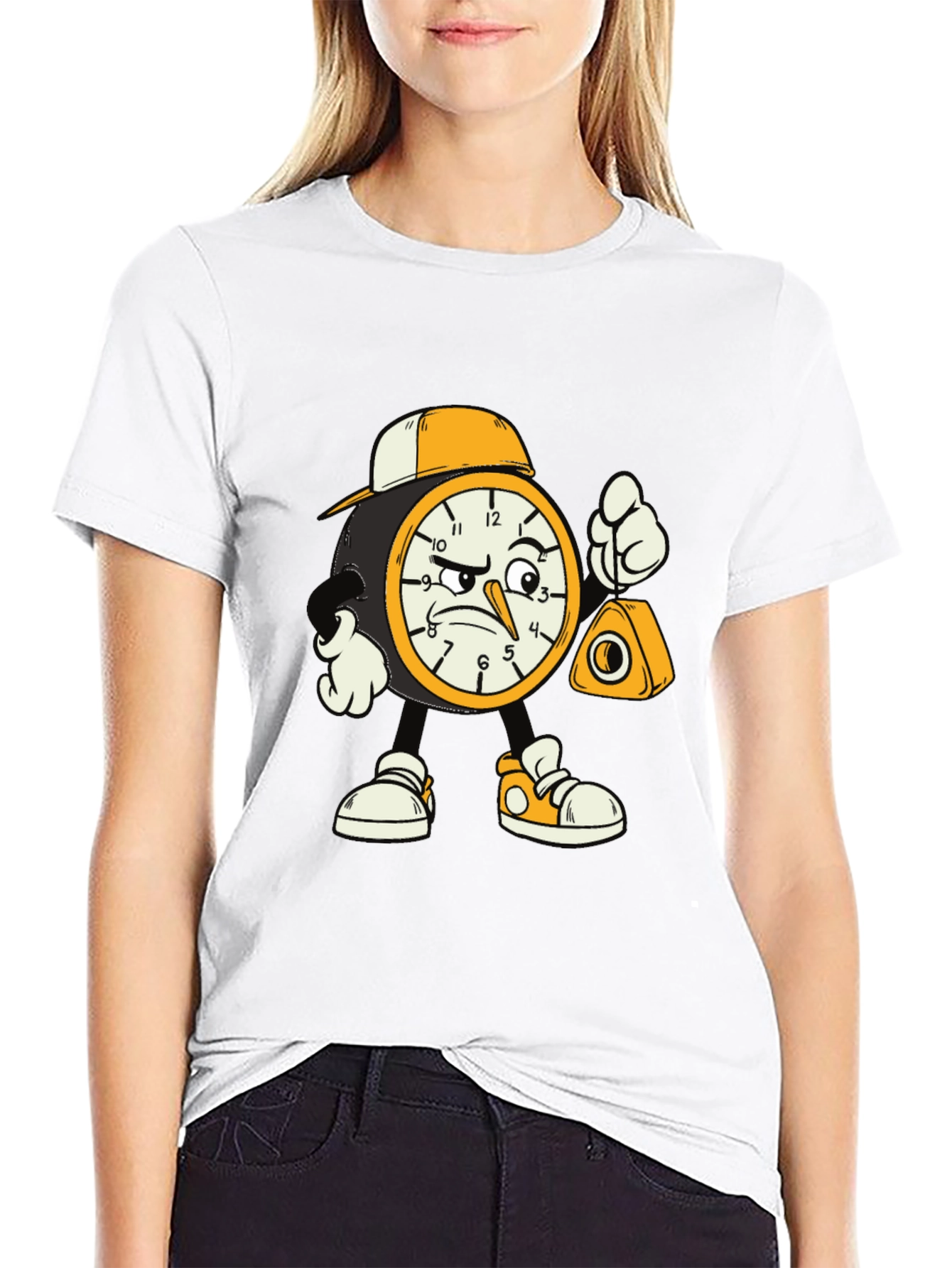 Cartoon Clock Graphic Tee