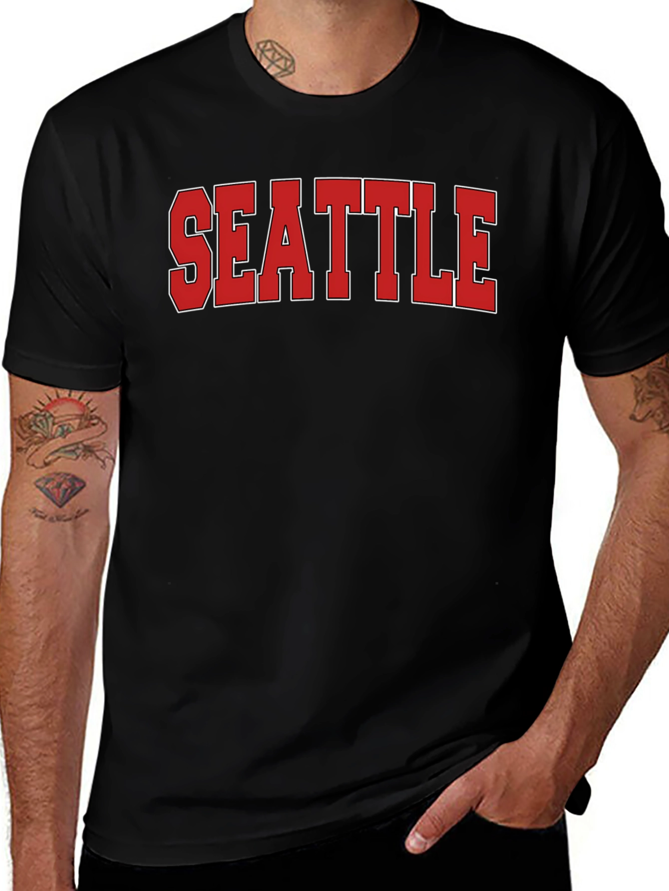 Seattle Graphic T-Shirt - Bold Red Lettering