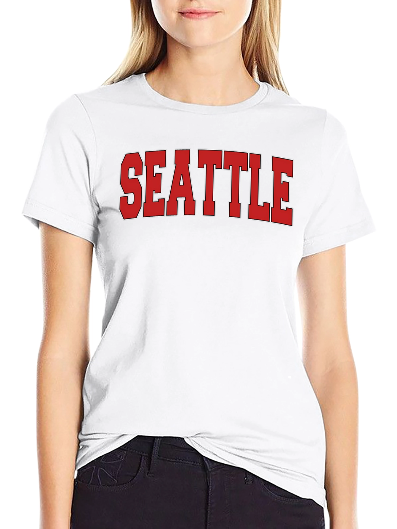 Seattle Graphic T-Shirt - Bold Red Lettering
