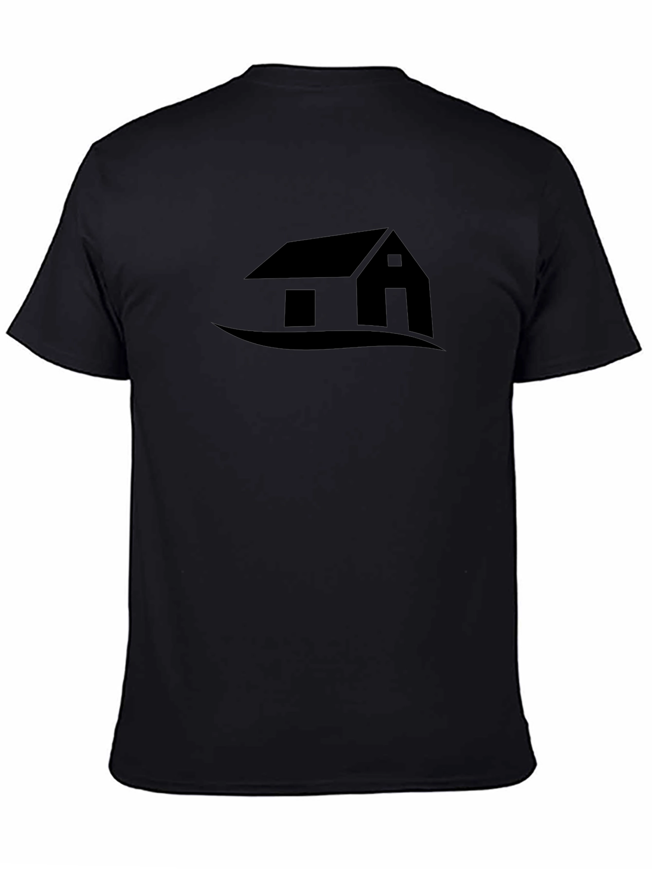 Modern Black T-Shirt with House Graphic Tee