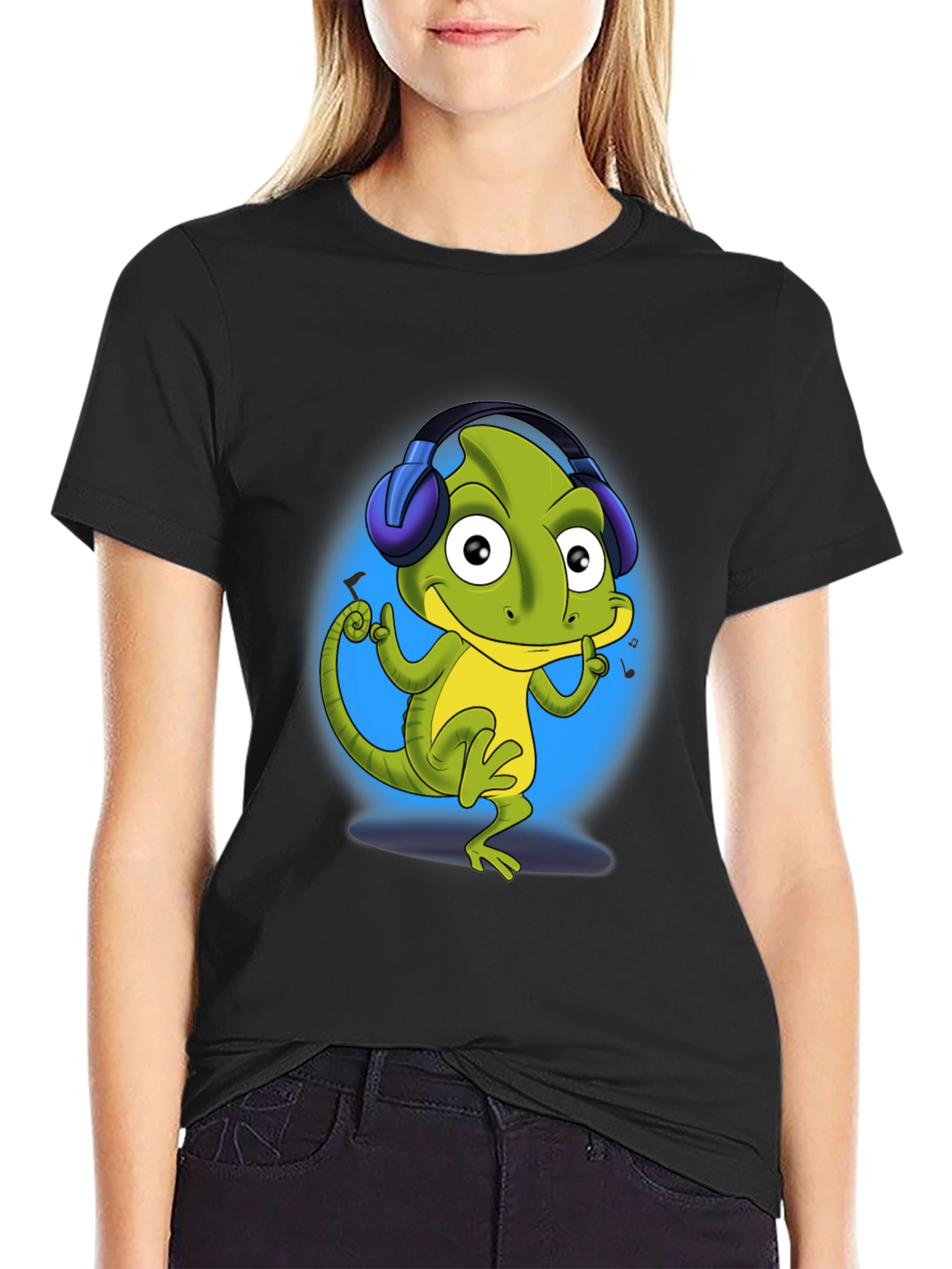 Cool Lizard DJ T-Shirt - Black Cotton Tee