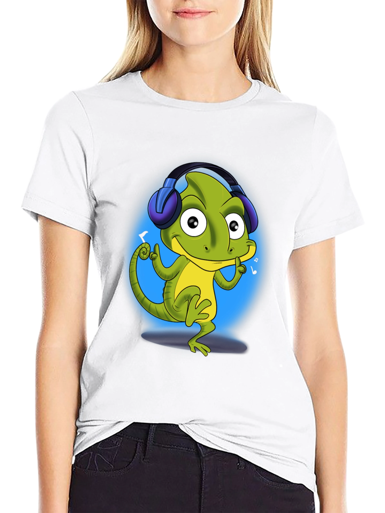 Cool Lizard DJ T-Shirt - Black Cotton Tee